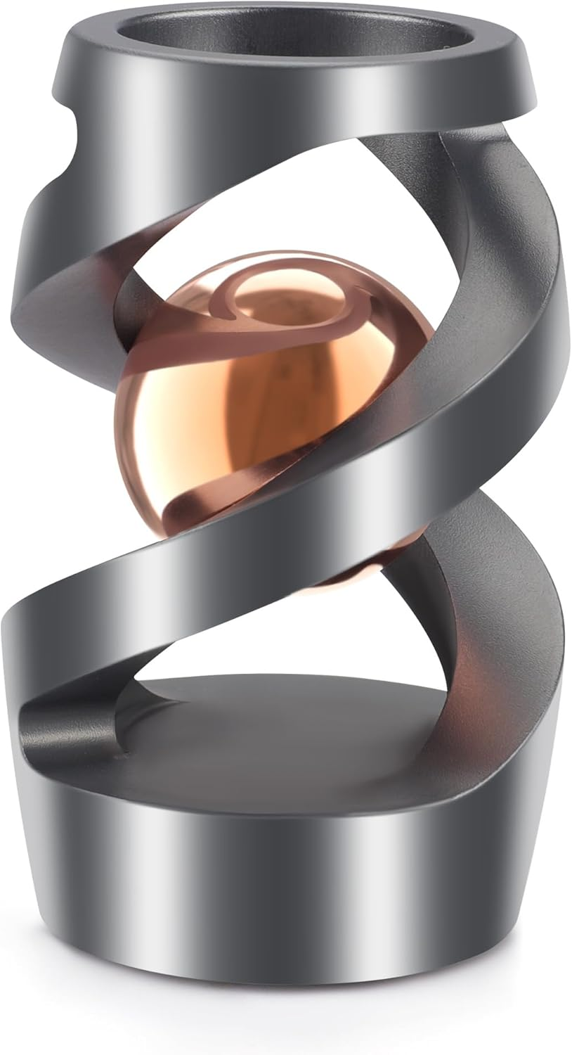 Upgraded Kinetic Desk Toys, Kinetic Spinning Desk Toy for Office for Adults, Quite Fidget Toys for Kids Teens, Desk Fidgets for Adults with ADHD (Grey Rose Gold)