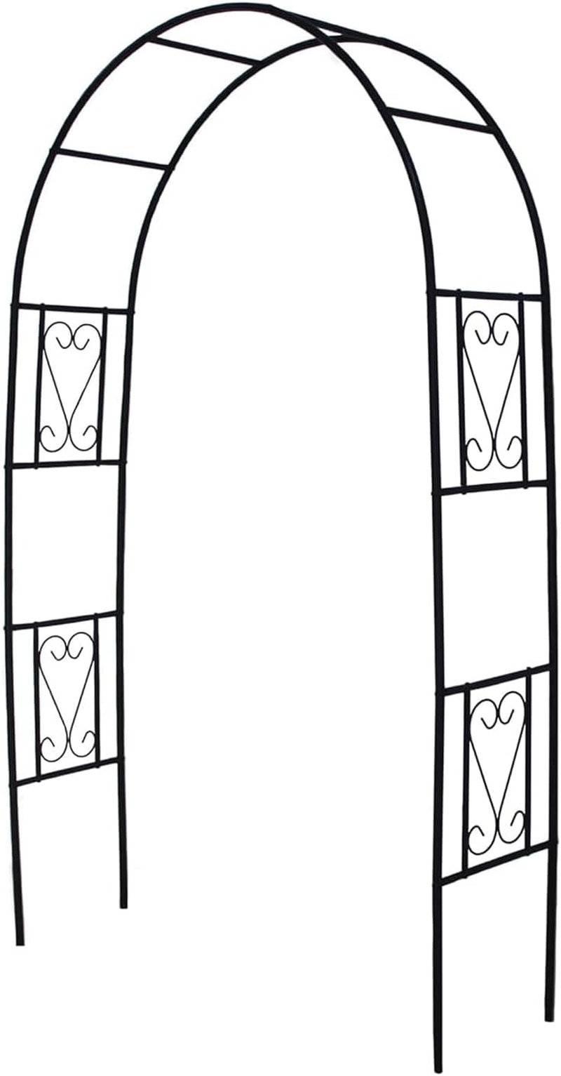 Iron Pergola Arbor Practical, Garden Arbor Arch, Metal Trellis Archway for Climbing Plants Rose Grape Vines, Pergola Decoration for Backyard Patio Lawn Pathway 7 Ft High X 4.1 Ft Wide