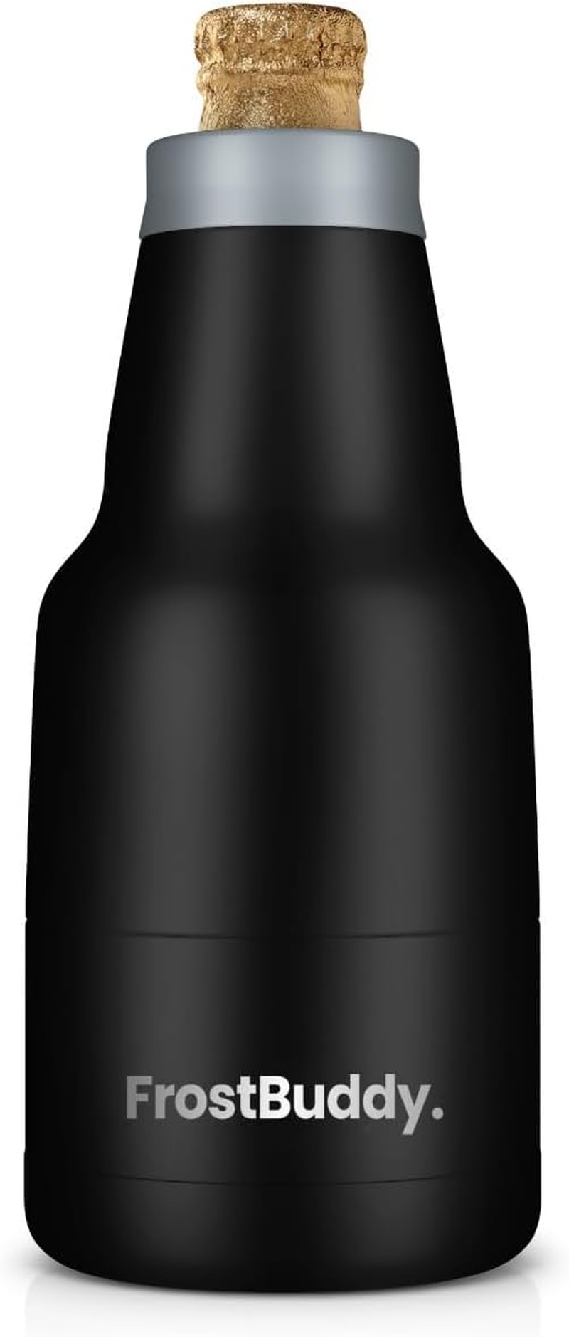 Chubby Buddy - Mexican Beer Bottle Cooler - Stainless Steel Double Wall Vacuum Insulated Compatible with Mexican Beers (Black)
