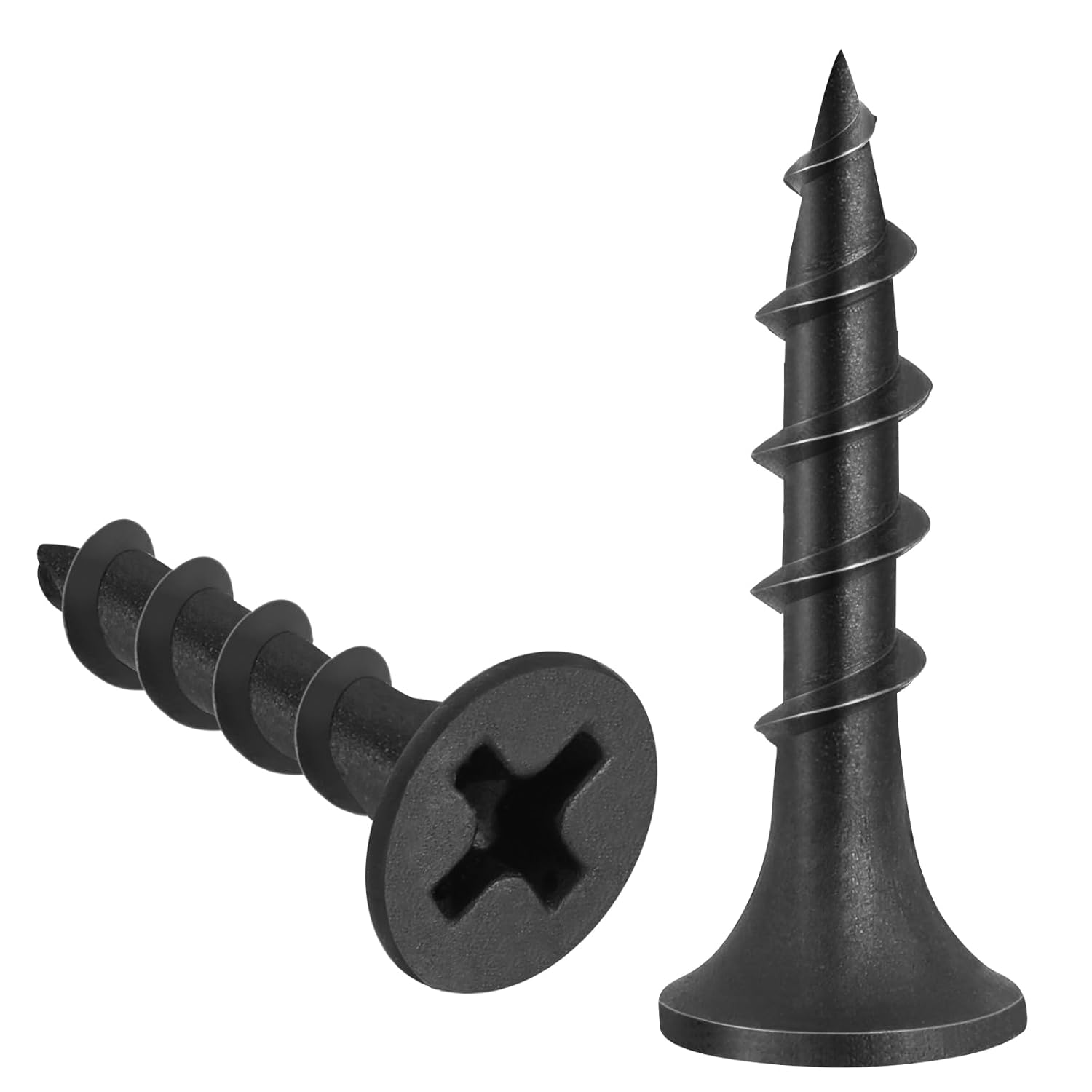 290Pcs #6 × 3/4 Inch Drywall Screws, Black Wood Screws, Coarse Thread Sheetrock Screws, Phillips Head Drive, High Hardness Black Screws for Drywall, Sheetrock, Wood