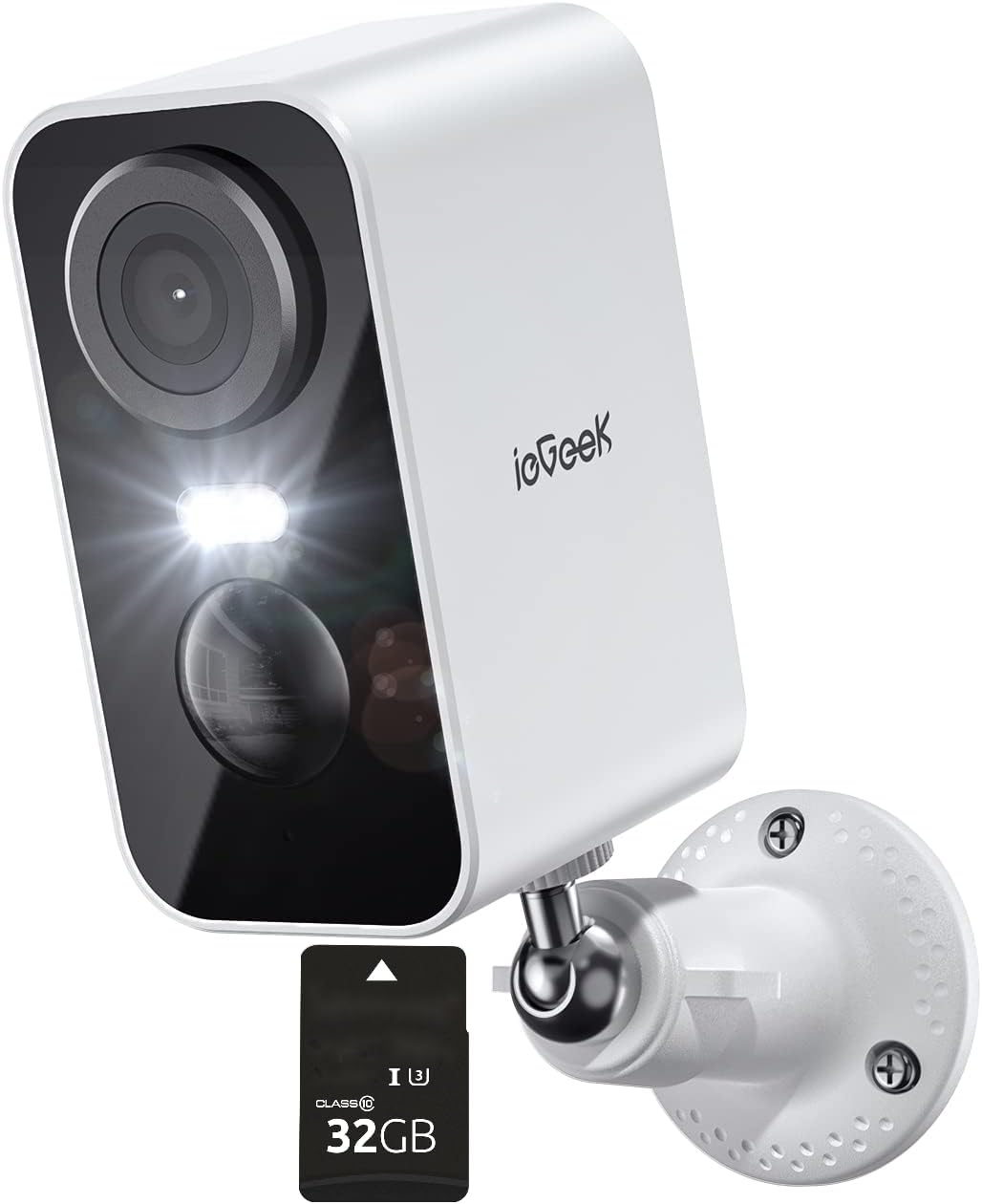 Security Cameras Wireless Outdoor with 32GB Card, Smart 2K Battery Powered Wifi Camera System for Home Surveillance, Indoor Video Cam with Color Night Vision, 2 Way Audio, Motion Sensor