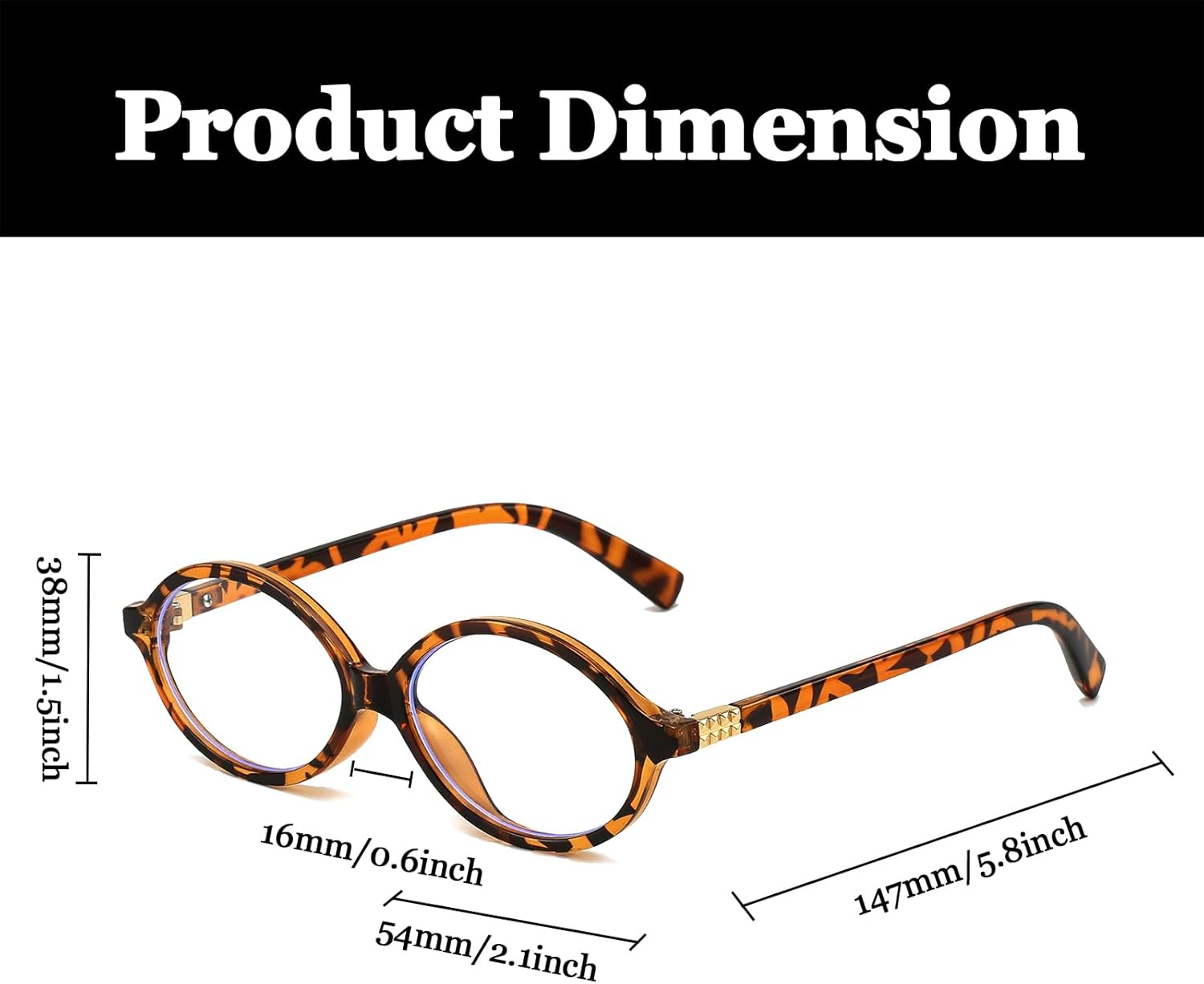 LJCZKA Oval Blue Light Glasses for Women Men Computer Glasses Oval Frame Anti... - Picture 4 of 20