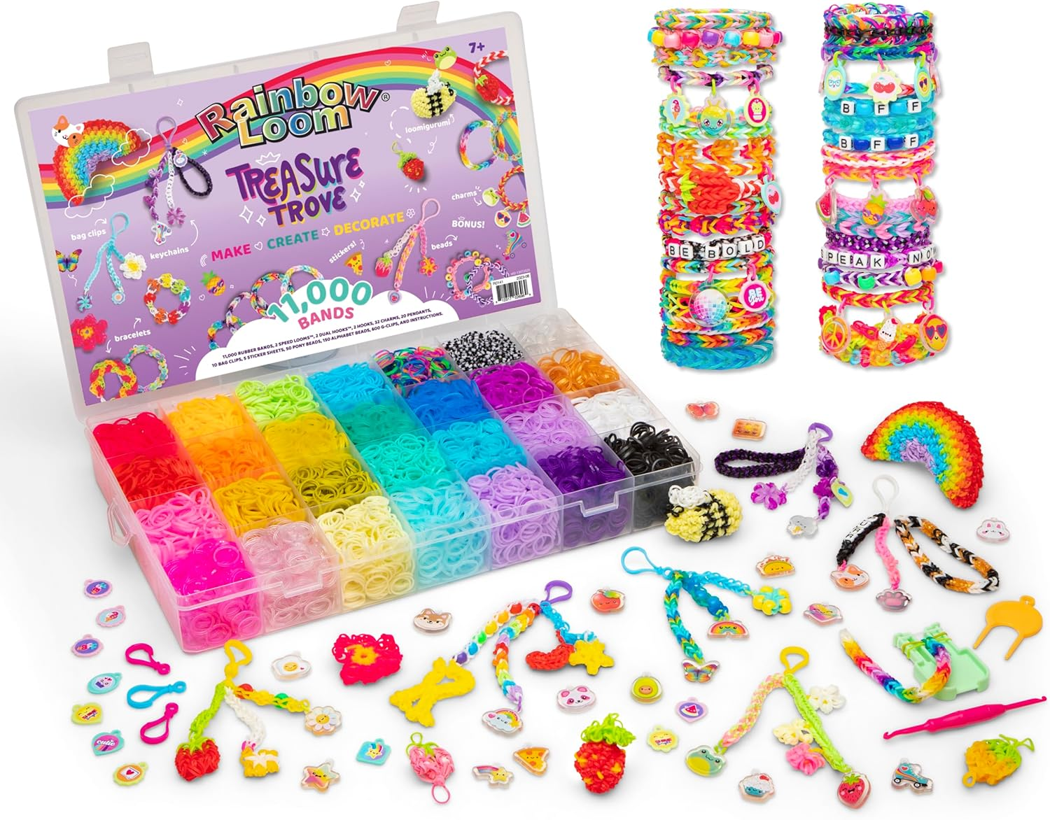 Rainbow Loom: Treasure Trove - DIY Rubber Band Bracelet Craft Kit with Case - 11,000 Loom Bands & Accessories, Design & Create, Ages 7+ Amazon Exclusive