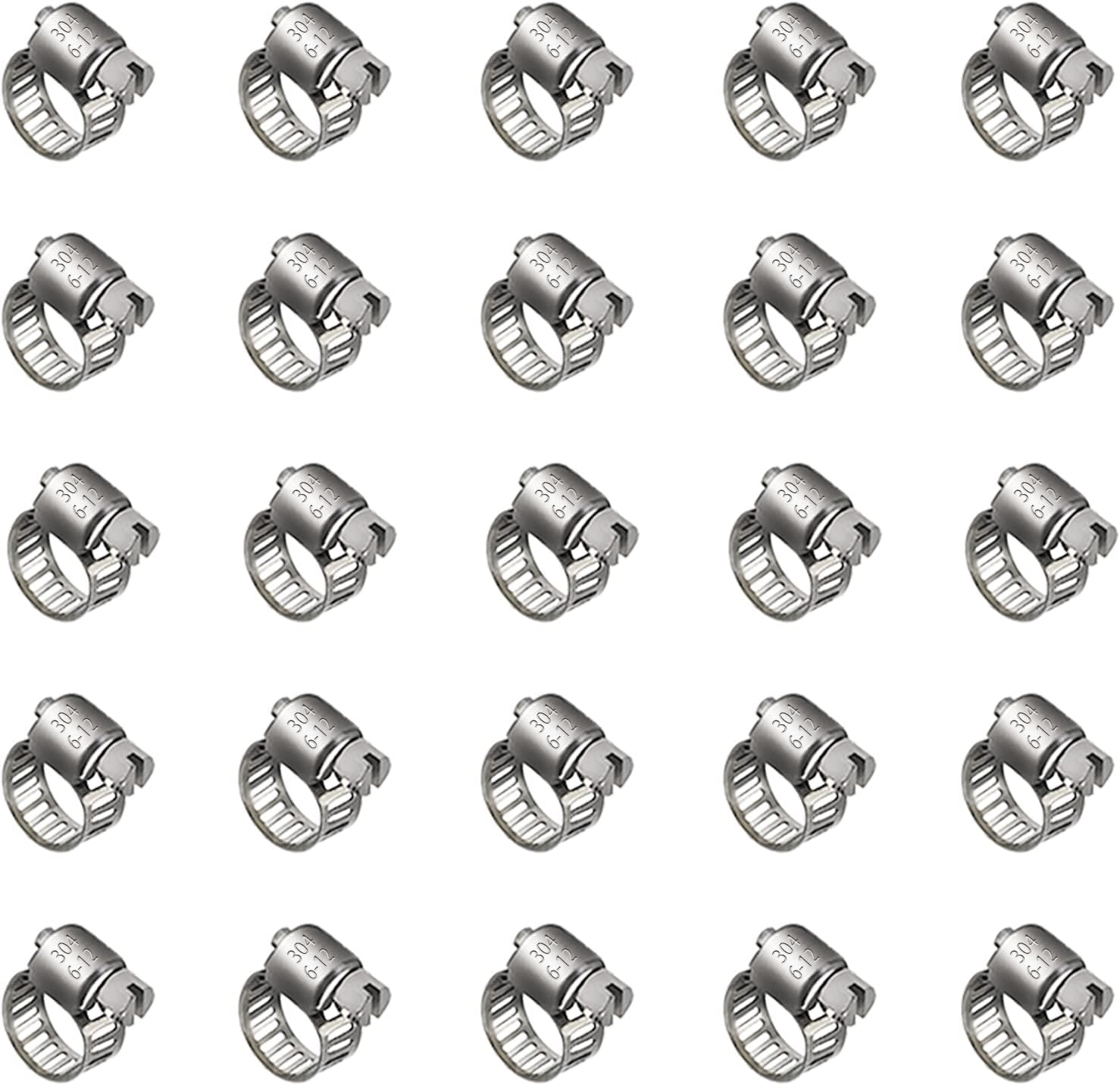 25 abrazaderas acero inox 1/4