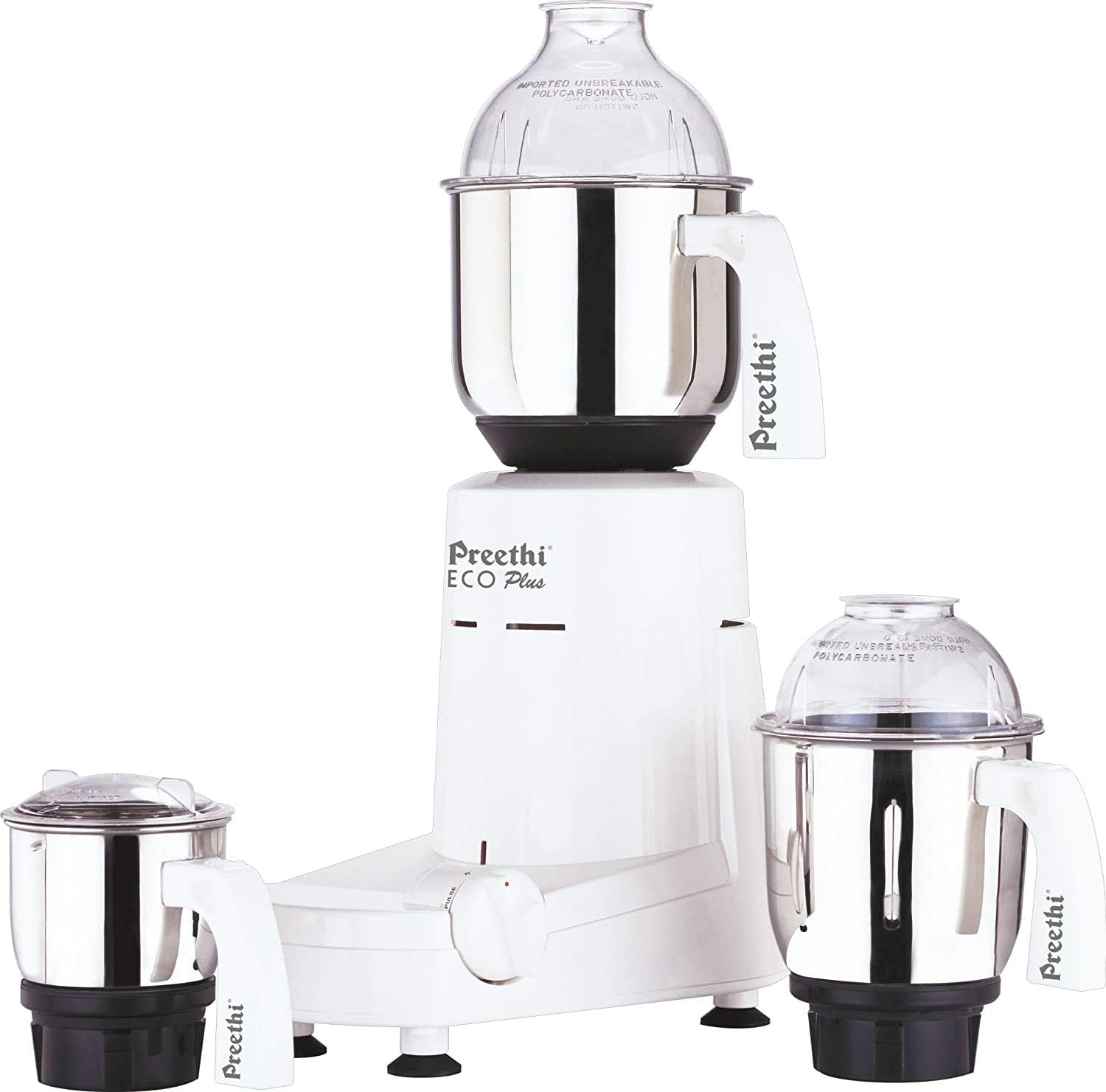Preethi Eco plus Mixer Grinder 110 Volts - Free Service Kit Included (3 Jar with Extra 1.75L Jar)