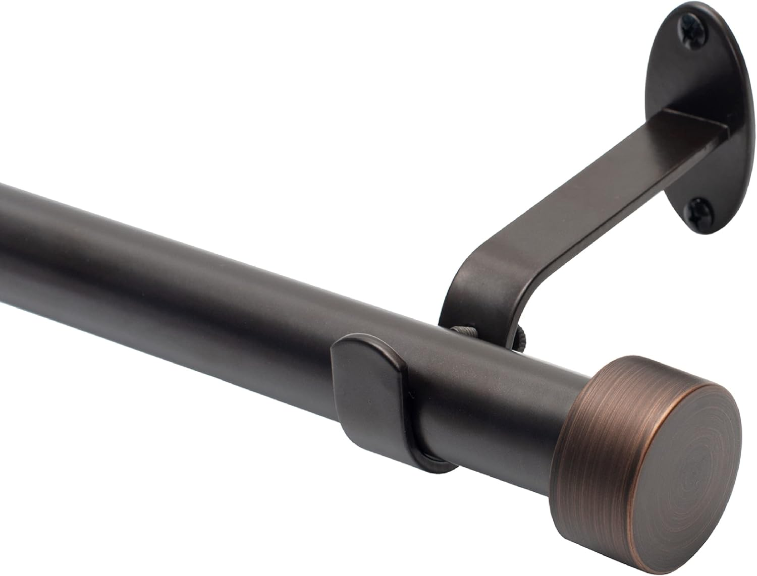 Elrene Home Fashions Serena Single Curtain Rod for Curtains and Drapery with Contemporary Cap Finials, 1-Inch Diameter, 48