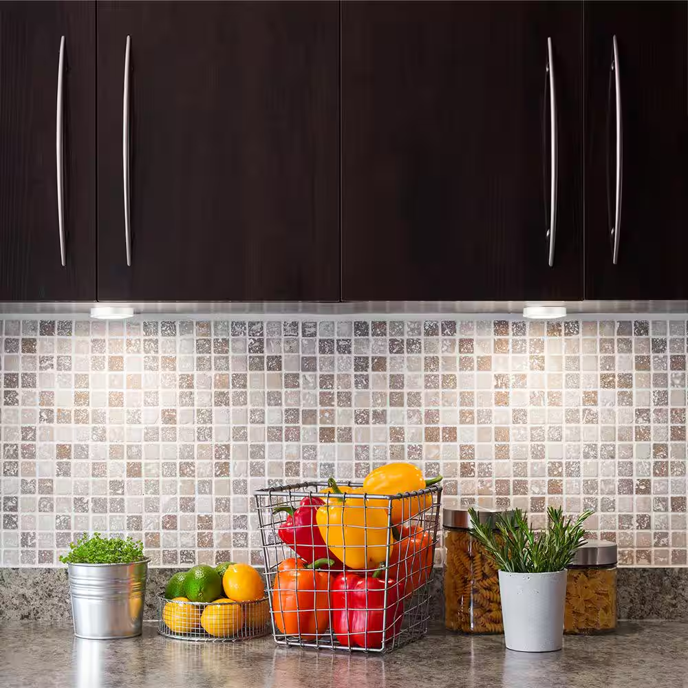 Battery Operated Soft White LED White Puck Light with Motion Sensor (3-Pack)