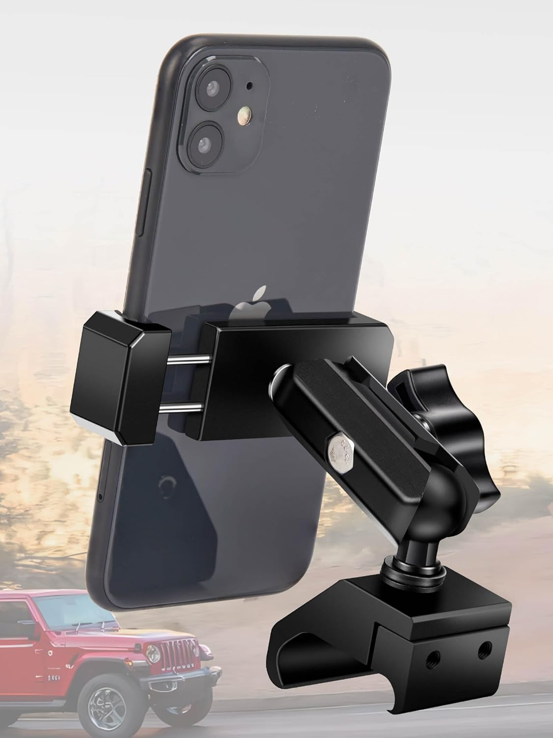 Aluminum Phone Mount for Jeep Wrangler JL JLU 4xe & Gladiator JT 2018-2023
