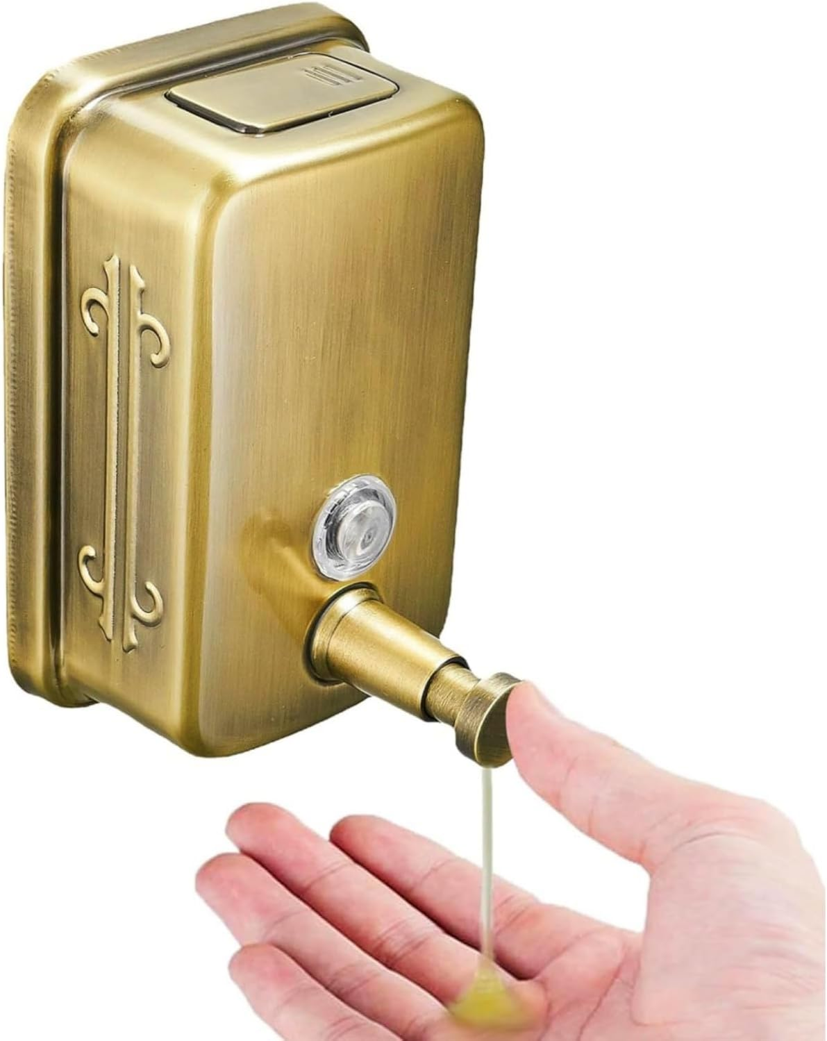 Commercial Soap Dispenser Wall Mount Stainless Steel Manual Pump Liquid Rust-... - Picture 12 of 14