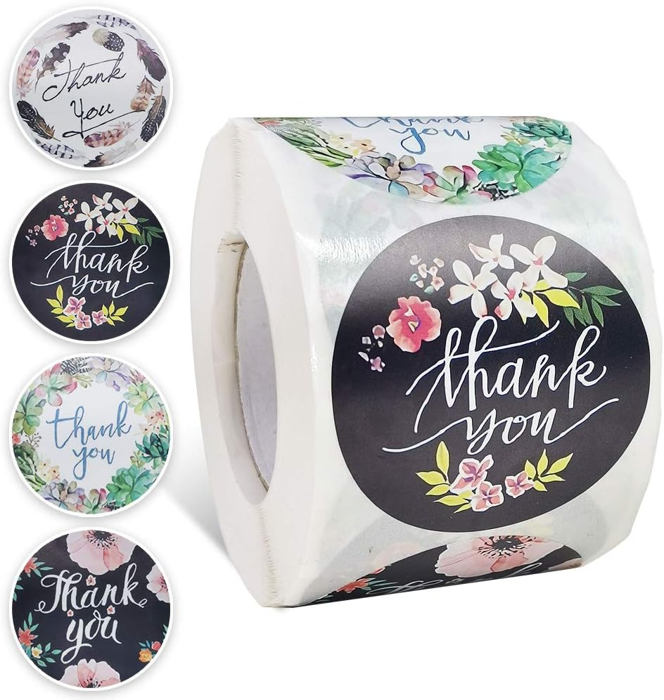 500 Pcs 2 Inch Thank You Stickers, Thank You Stickers Roll, Thank You Labels for Small Business, Handmade Goods, Greeting Cards, Business Greeting Cards, Gift Wraps.