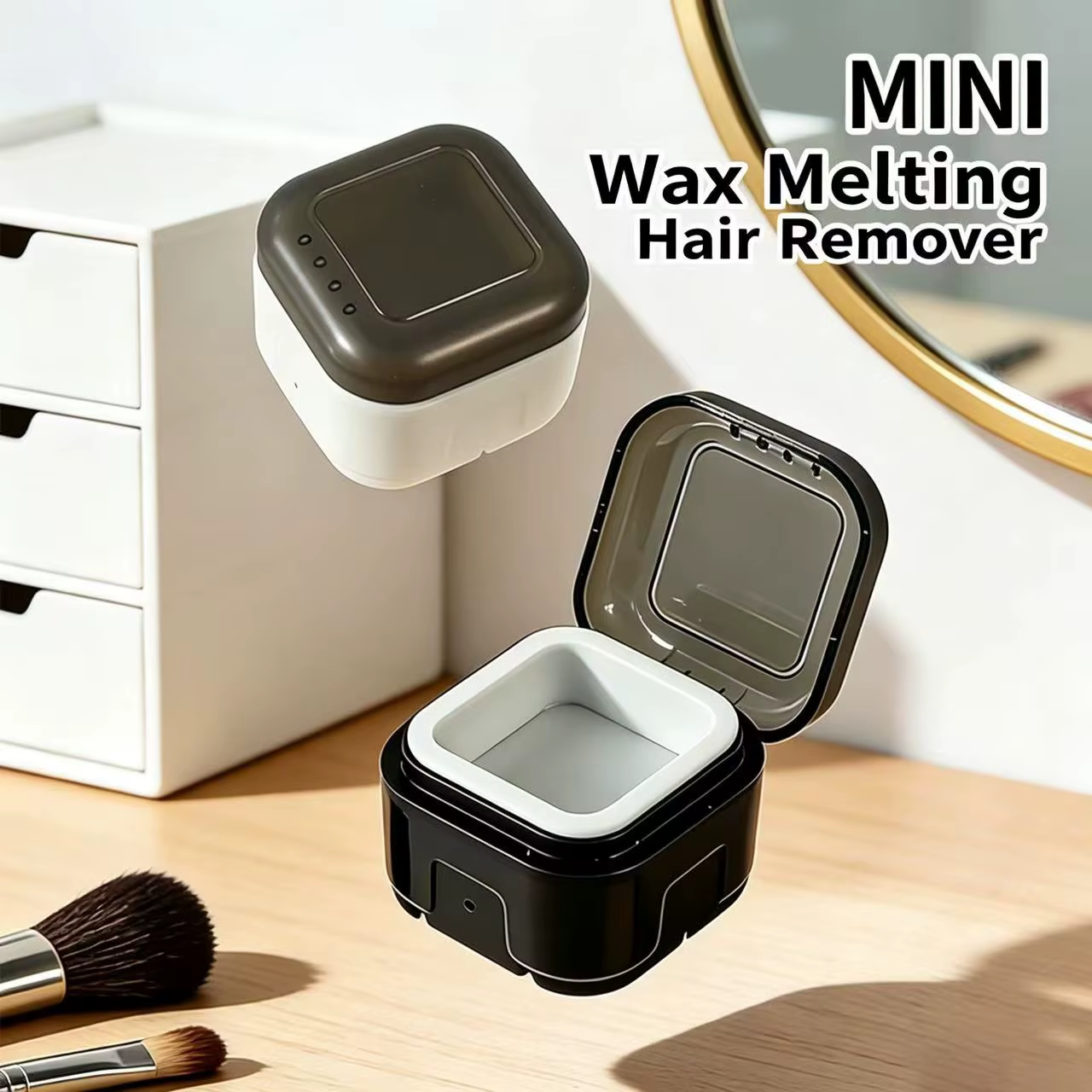 Mini Wax Heater Hair Removal Portable Type C Electric Wax Warmer Black