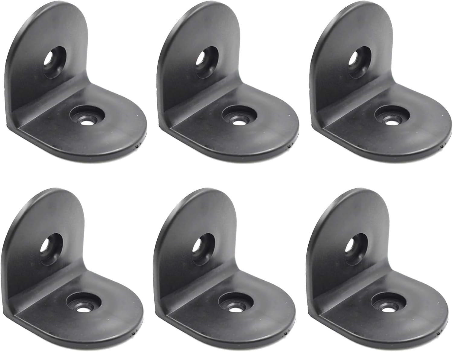 LC LICTOP 2 Inch Plastic L Corner Bracket, 6Pcs Black Right Angle Corner Brace, Shelf Cabinet Support Braces for Light Weight Projects