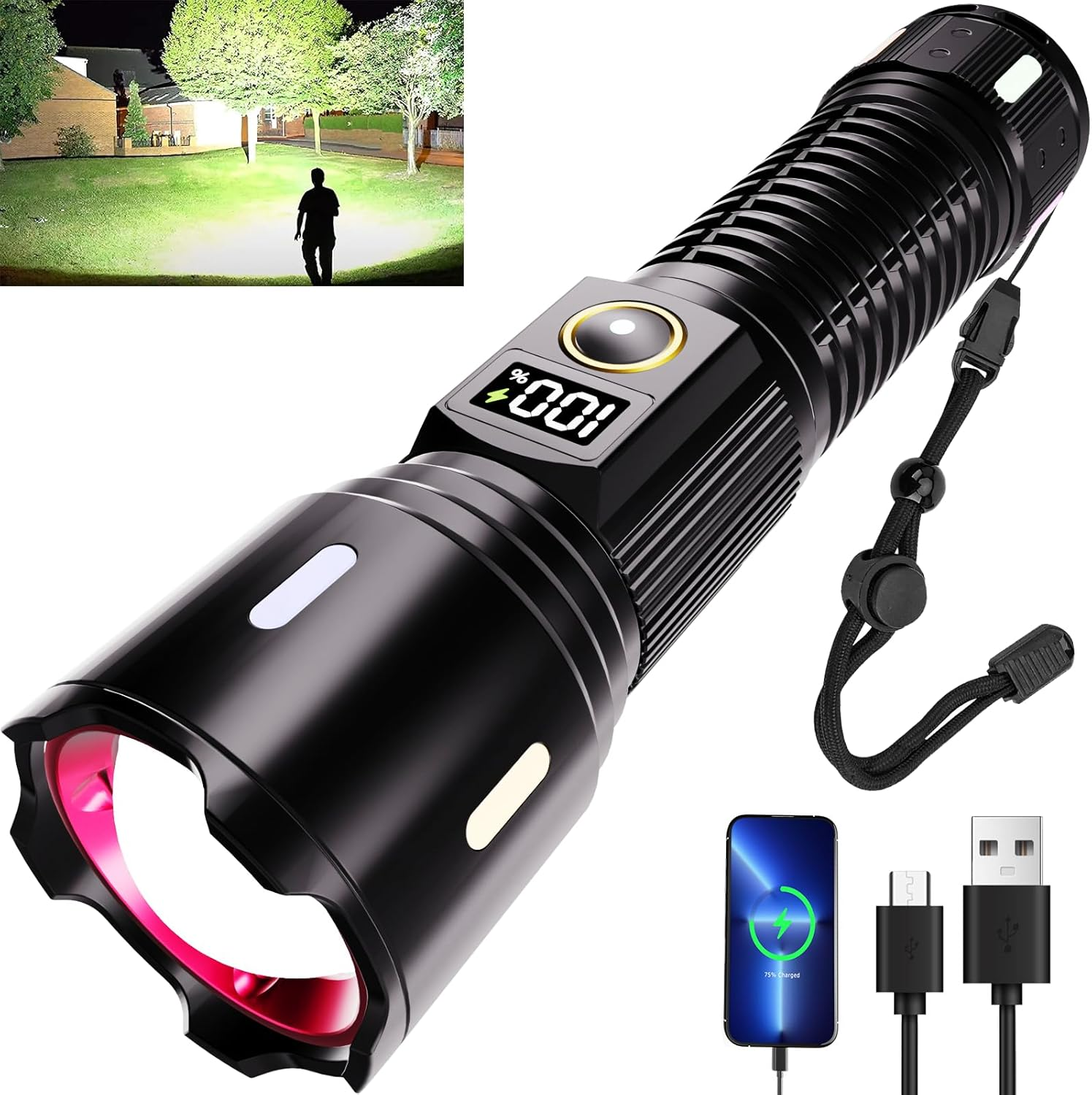 Rechargeable Flashlights High Lumens, 990,00LM LED Super Bright Flash Light