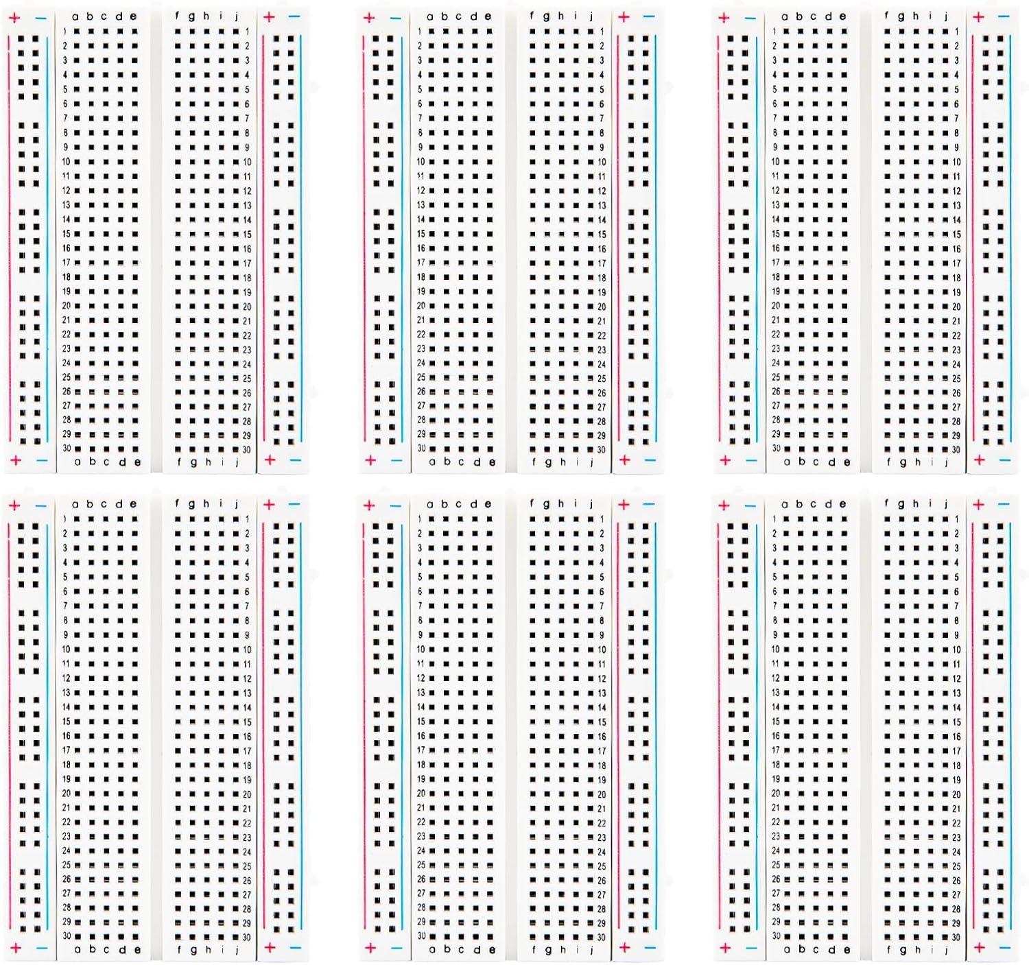ELEGOO 6PCS 400 Point Breadboard Kit Solderless Breadboards for Arduino Project Small Bread Board Electronics for Circuits PCB Prototype Board