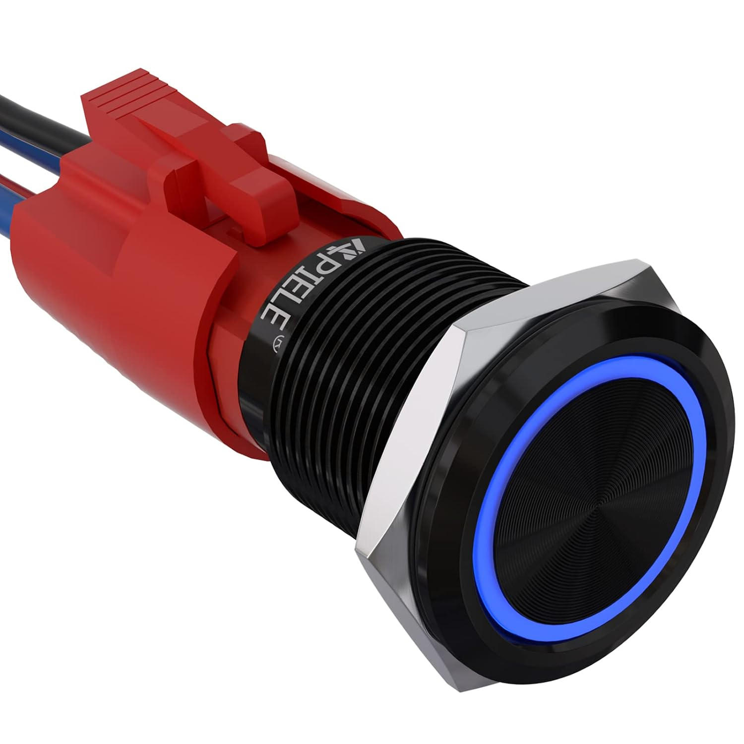 Interruptor Boton Pulsador 10A 19Mm 12V SPST LED Impermeable Bloqueo Redondo