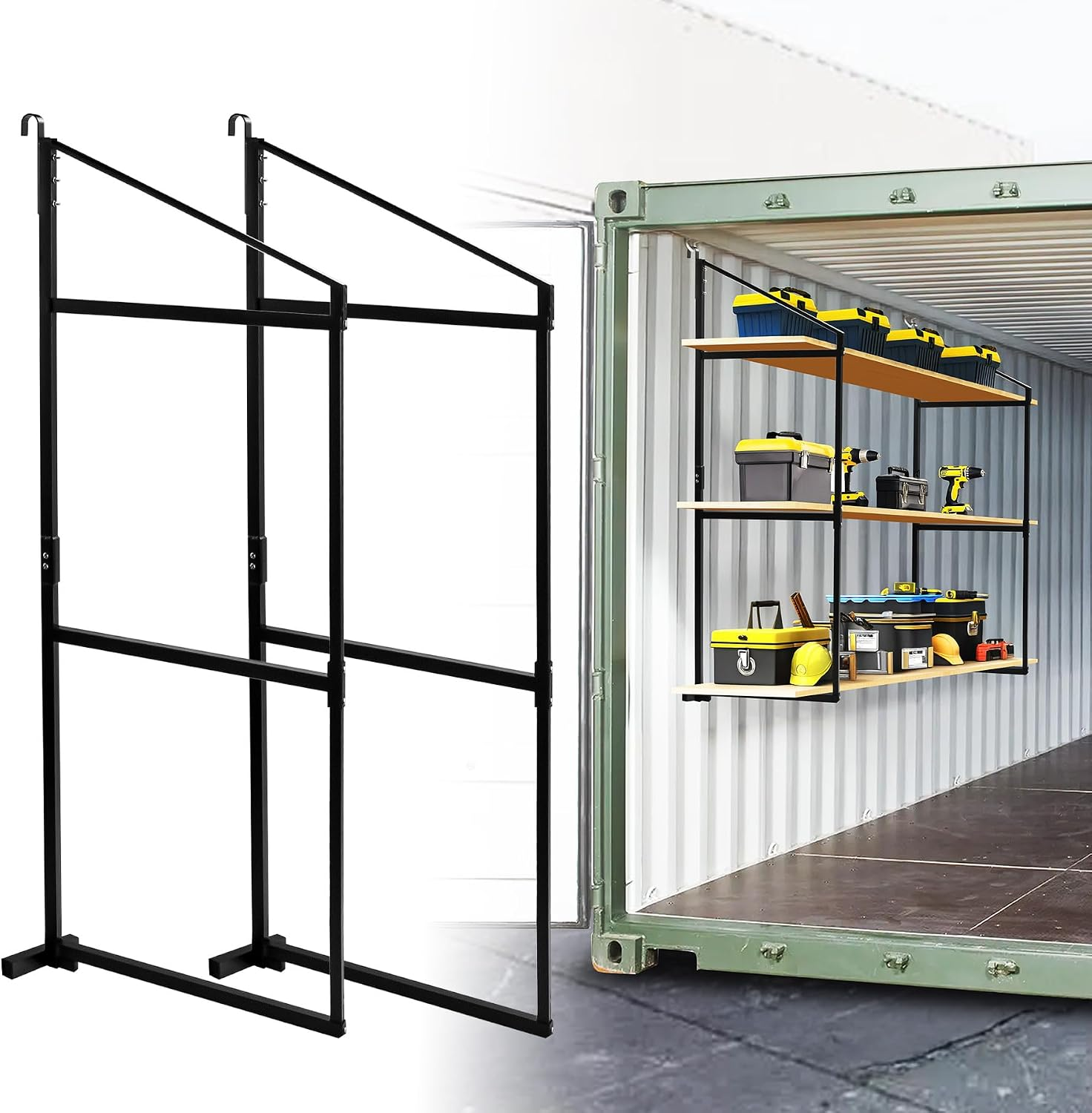 2 Pack Shipping Container Shelving Brackets with 60.5" H X 22.3" W