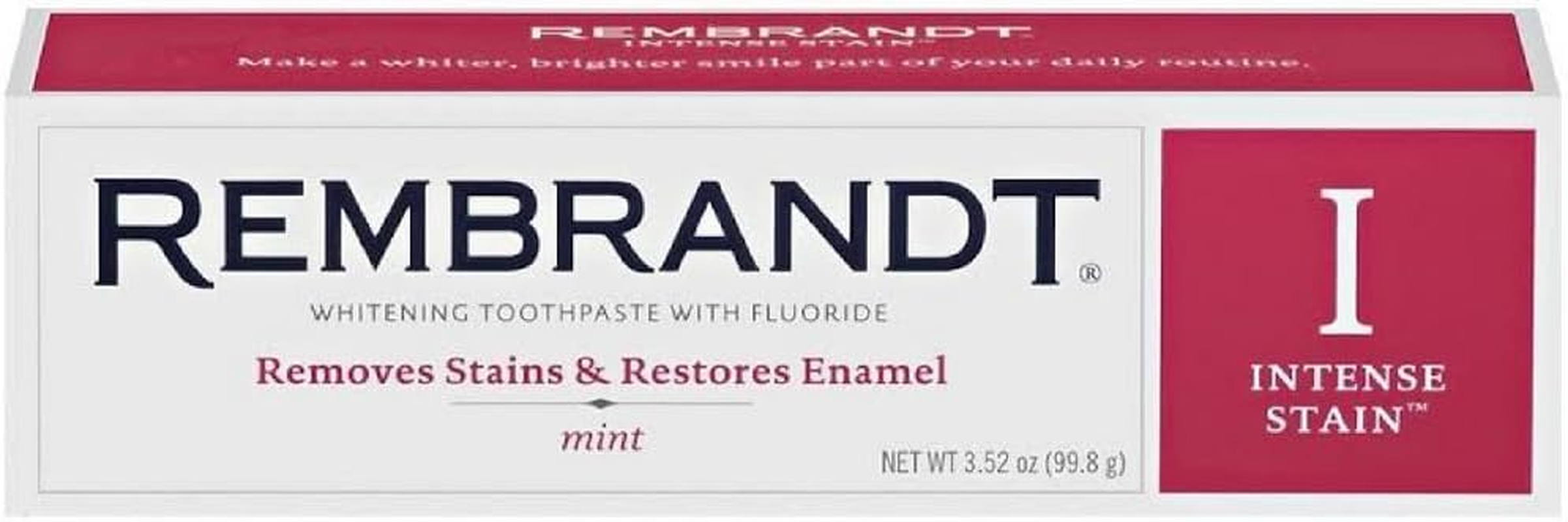 Rembrandt Intense Stain Whitening Toothpaste, Mint Flavor, 3.5-Ounce (2 Pack)