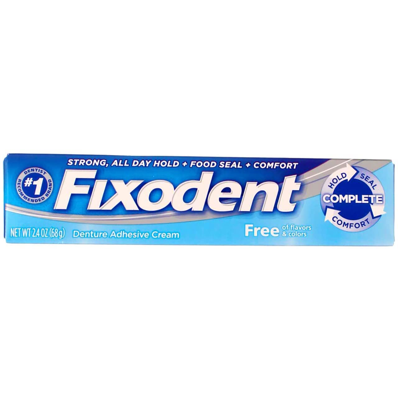 Fixodent Free Denture Adhesive Cream 2.40 Oz (Pack of 5)