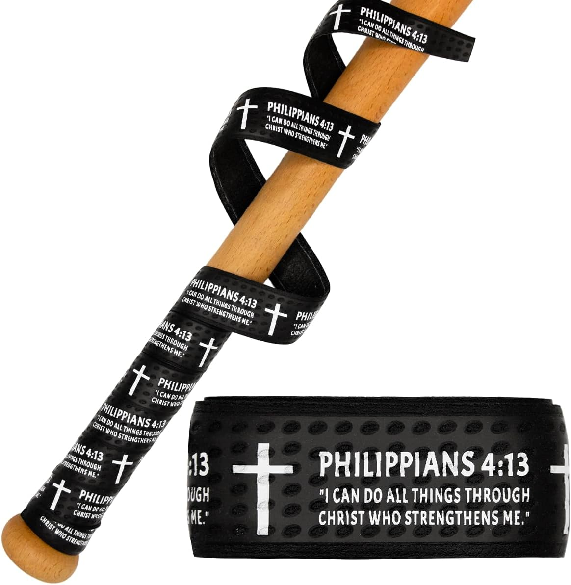 Baseball Bat Grip Tapes, Faith Cross Bat Grip Tape, 1.5Mm Precut and Full Adhesive Baseball Wrist Tape, Scripture Designs Non-Slip Religious Baseball Grip Tapes for Sports
