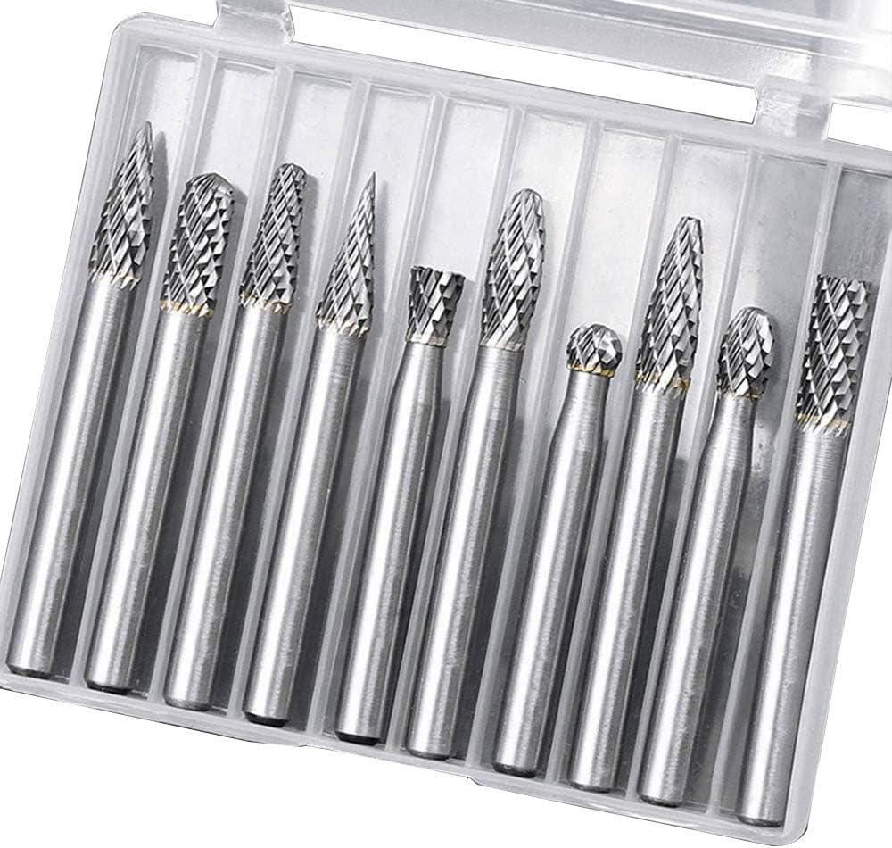 10Pc Tungsten Carbide Burr Set 1/4