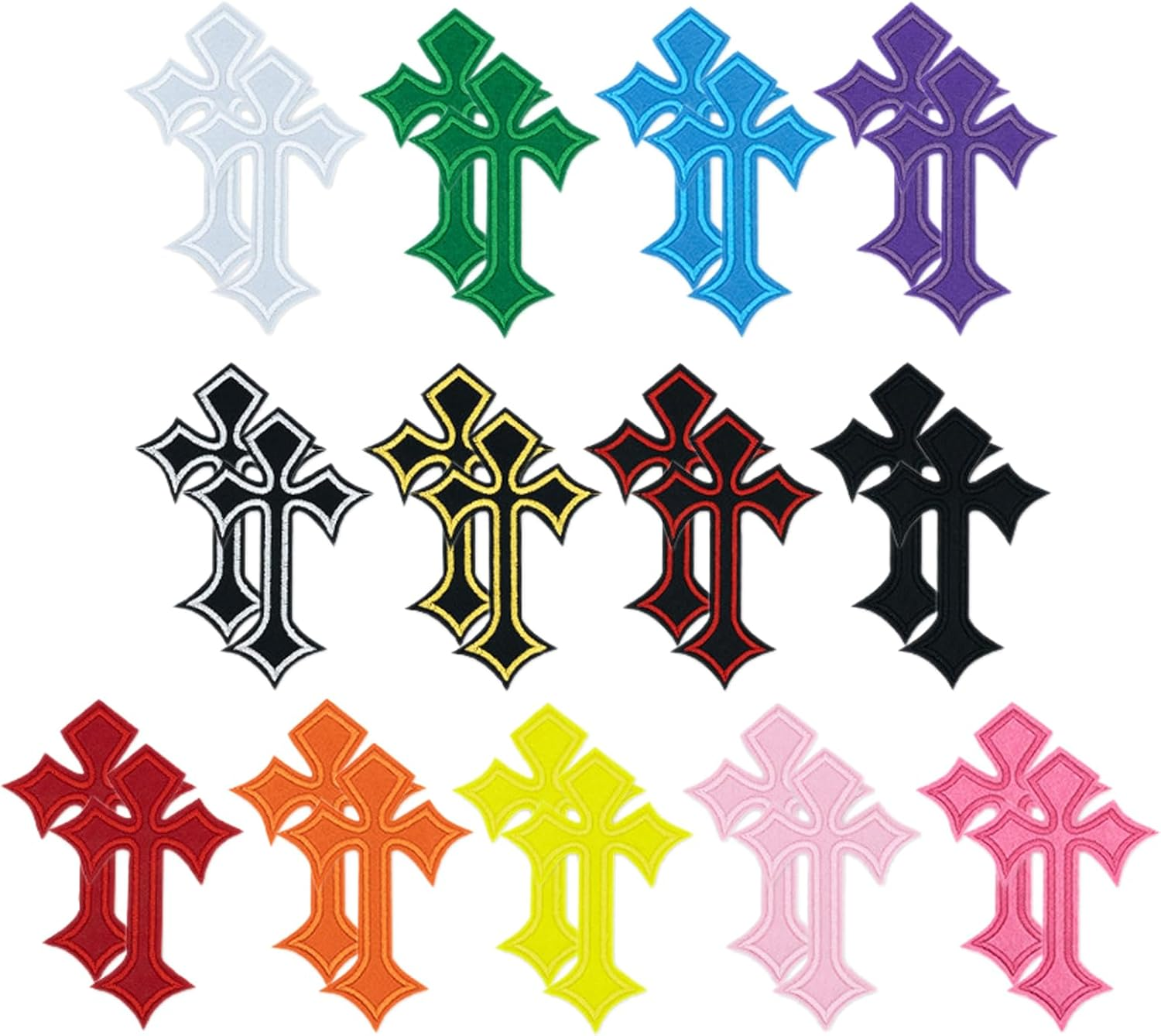 26 PCS Cross Patches Iron on, DIY Chrome Hearts Patches for Clothing Jeans Hats