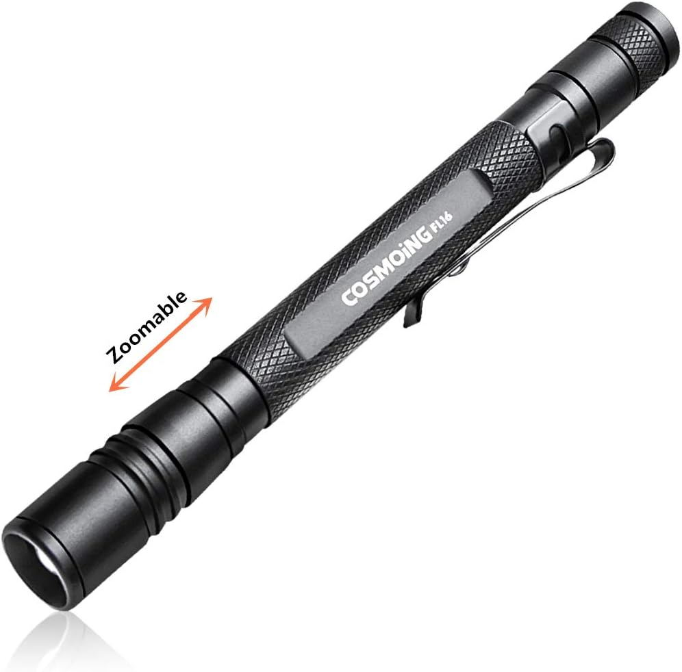 LED Pen Light Flashlight, 3 Modes Pocket Pen Flashlight with Adjustable Focus, Powered by 2AAA Battery(Not Include) Waterproof Perfect for Emergency, Inspection, Repair
