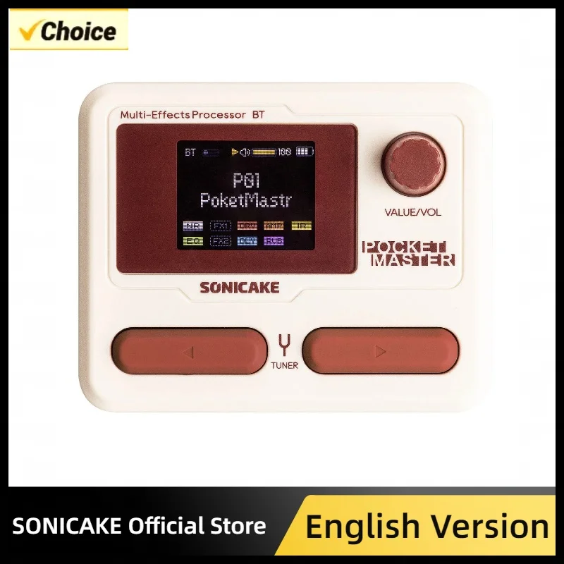 Pocket Master Colorful Case English Global Version Guitar Bass Amp 100+ Multi-Effects Pedal APP Control Rechargeable
