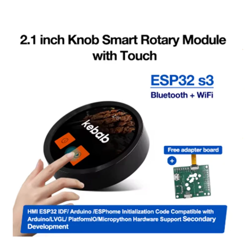 Ar-duino 2.1inch 480*480 Smart Display ESP32-S3 LVGL Circular Push Knob Rotary Encoder TFT Display WIFI BLe Uart Smart Module