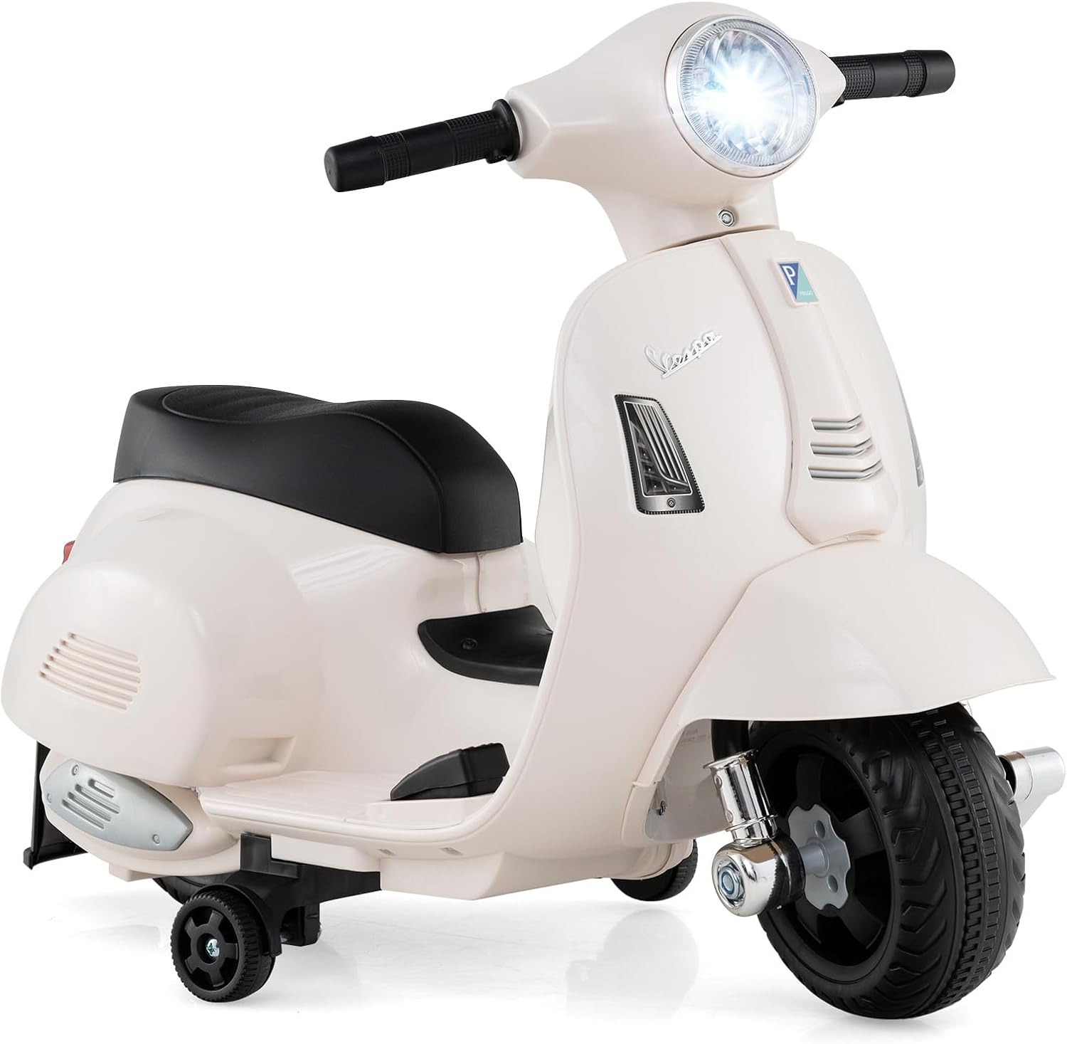 Licensed Vespa Scooter Kids Motorcycle - 6V Ride-On Electric Motorcycle