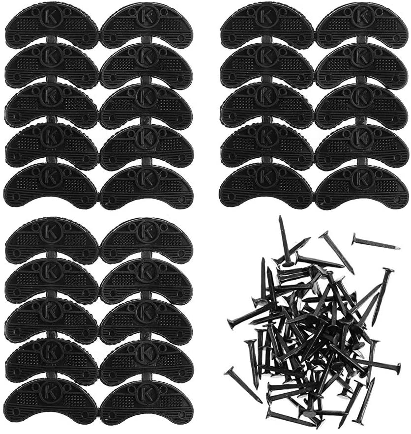 Heel Plates 30 PCS Rubber Shoes Heel Taps Tips Repair Pad Replacement for Boots and Shoes with Nails (Black)