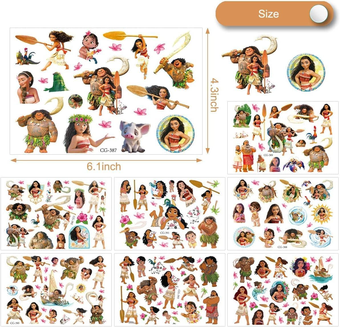 BUYUP 8 Sheets Temporary Tattoos Stickers, tattoos for kids,kids tattoos temp... - Picture 3 of 15