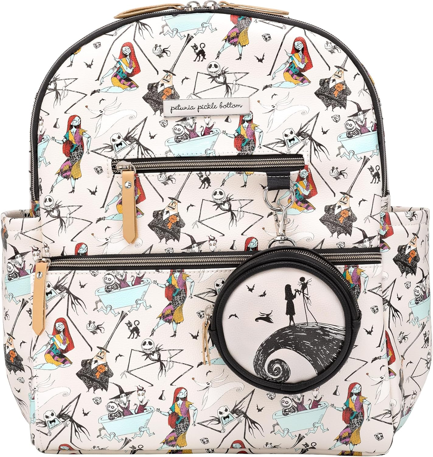 Petunia Pickle Bottom Ace Backpack - Multi-Function Diaper Bag with Insulated Pockets and Changing Pad - Wide Zip-Top for Easy Access to Contents - Halloween Town