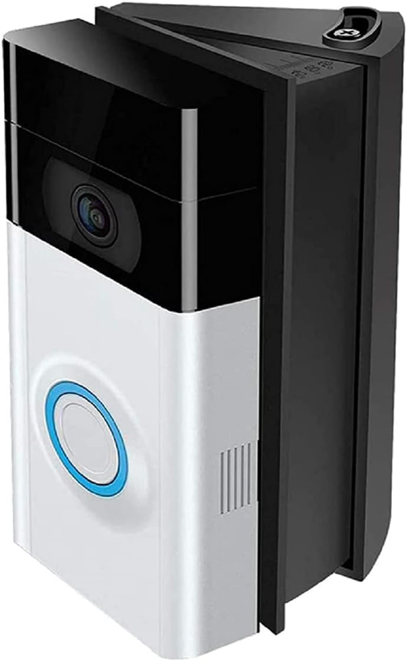 S7 Adjustable Door Bell Angle Mount Compatible with Video Door Bell 1/2/3 Wi-Fi Enabled Video Door Bell,Replace Angle Adjustment Video Door Bell Mounting Plate Bracket Wedge Kit (A-Black)