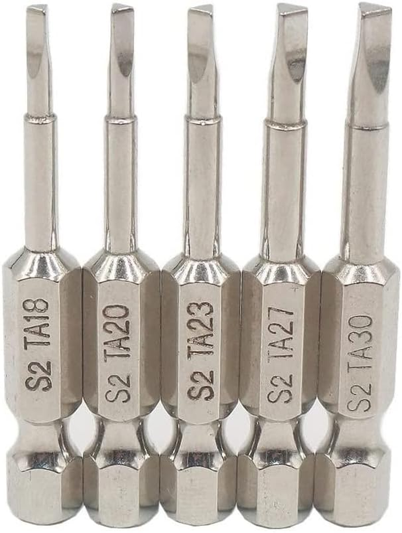 5 Pieces Magnetic Triangle Screwdriver Bits Set, 1/4 Inch Hex 1.8/2.0/2.3/2.7/3.0 Triangle Screwdriver Bits S2 Steel Triangle Drill, 50 Mm Length