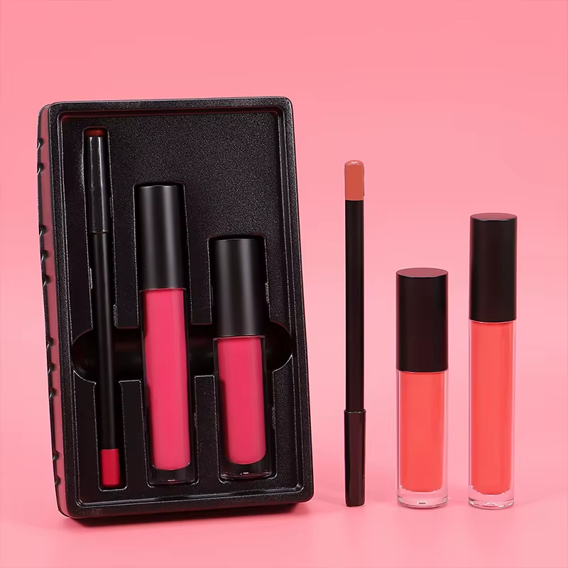3 in 1 Lipgloss Lipliner Lip Kit Set Private Label Vegan Makeup Waterproof Matte Lipstick Lipliner Lip Gloss Lip Combo Set