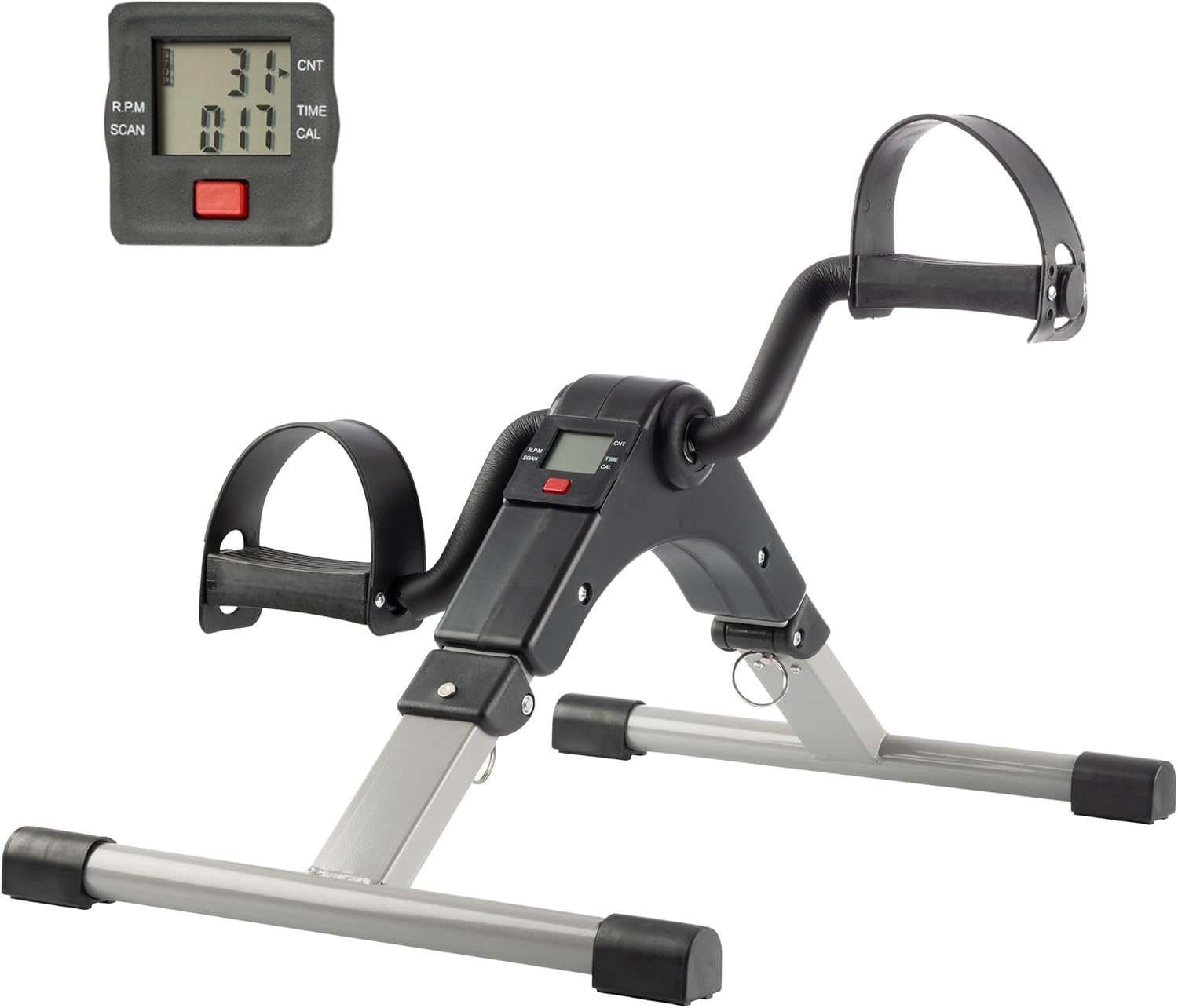 Bicicleta de Escritorio Mini con Pedales Resistencia Ajustable y Plegable