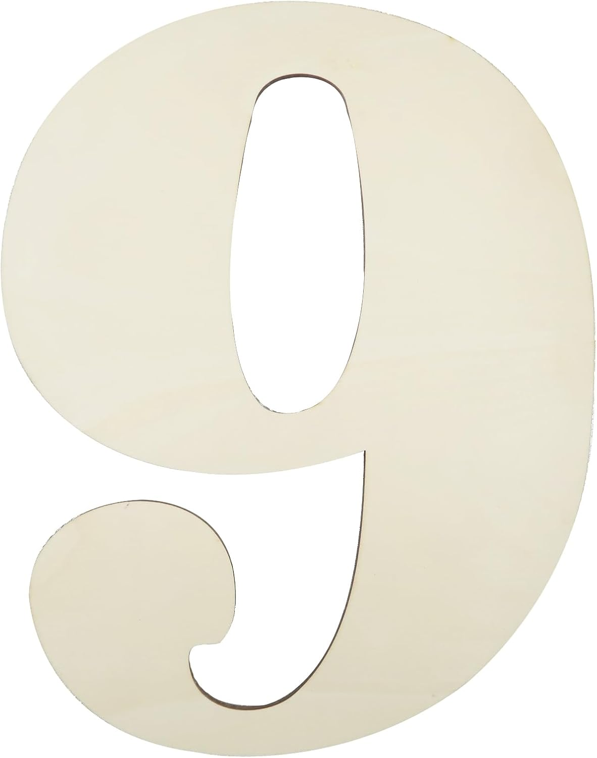 12 Inch Large Unfinished Wood Number, Paintable Unfinished Blank Wooden Numbers Board Unfinished Wood Slices for Birthday Wedding Graduate Party Wall Hang Decor - 9