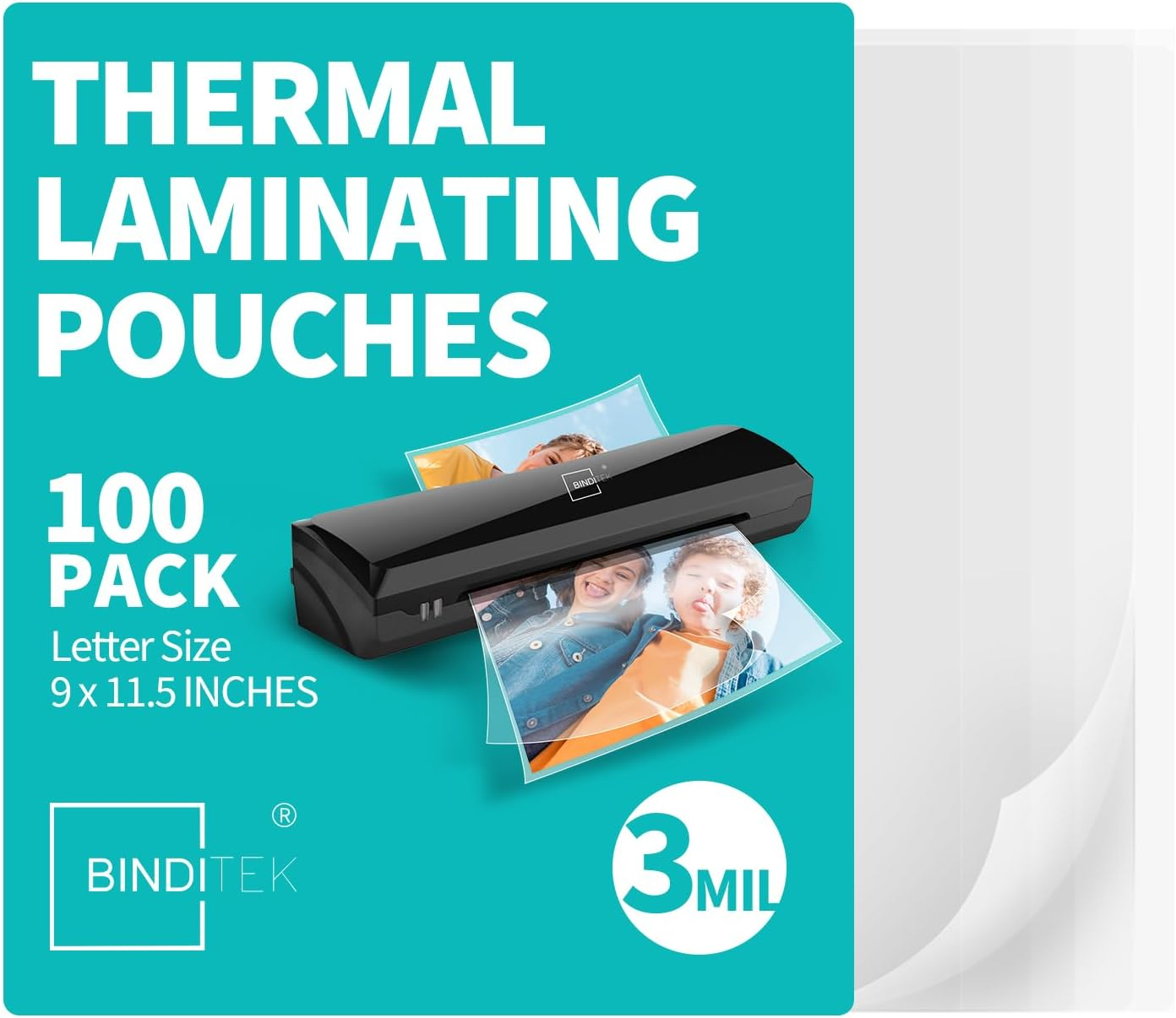 100 Pack 3 Mil Thermal Laminating Pouches, 9X11.5 Inches Laminating Sheets, for Letter Size, Ultra Clear, Glossy, Hold 8.5X11 Inches, Heat Seal, Office School Supplies