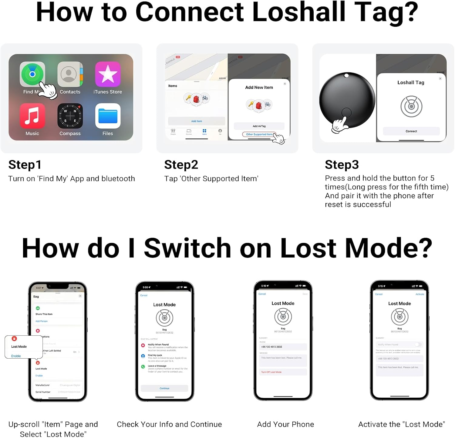 iXTRA Air Tag Tracker Bluetooth Tracker, Smart Tag Item Finders Works with Ap... - Picture 7 of 14