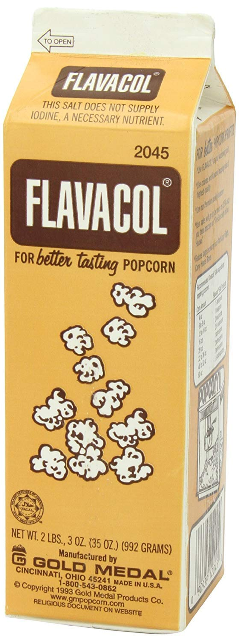 Popcorn Seasoning Salt, 35 Oz Carton – Perfect for Movie Night & Gourmet Flavor