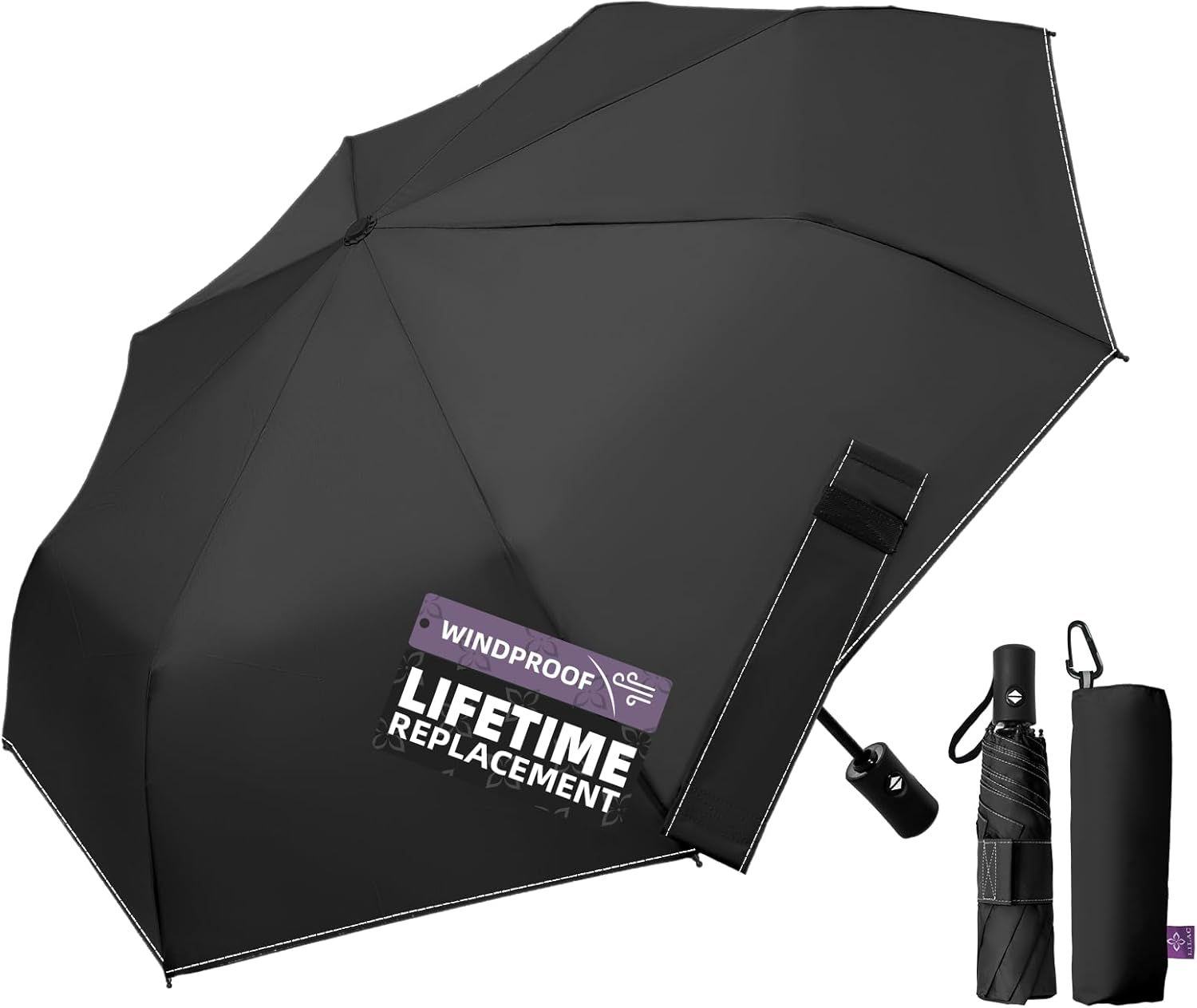 Compact Travel Windproof Umbrella, 43