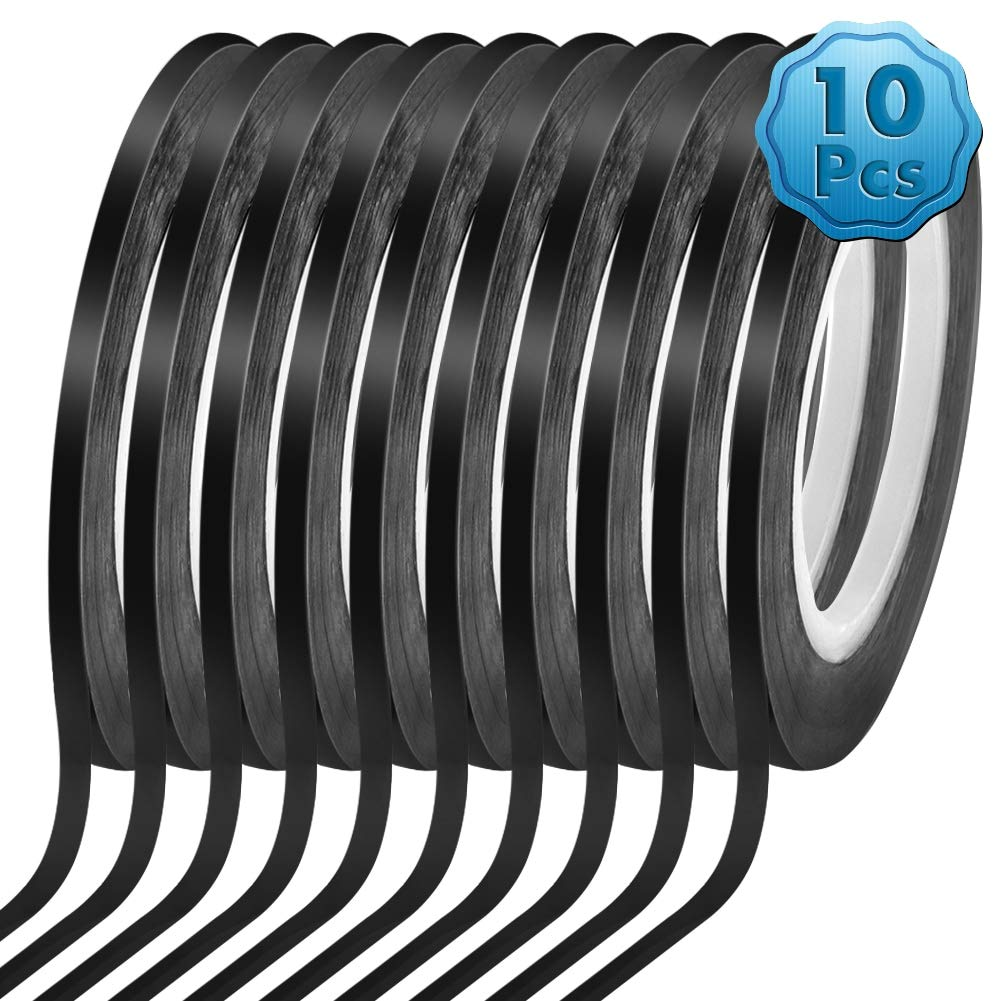 10 Rolls 1/8 Pinstripe Tape Dry Erase Board Tape Whiteboard Thin Tapes Lines Pinstriping Graphic Chart Line Grid Marking Tapes, 108 Feet Per Roll