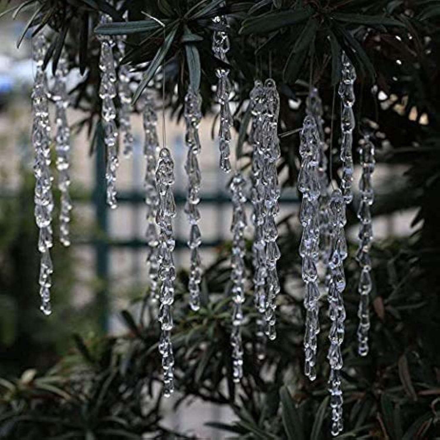 25 Pcs Icicles Ornament Set -  Christmas Decoration Acrylic Clear Icicles Set (25Pcs Icicle Ornament)