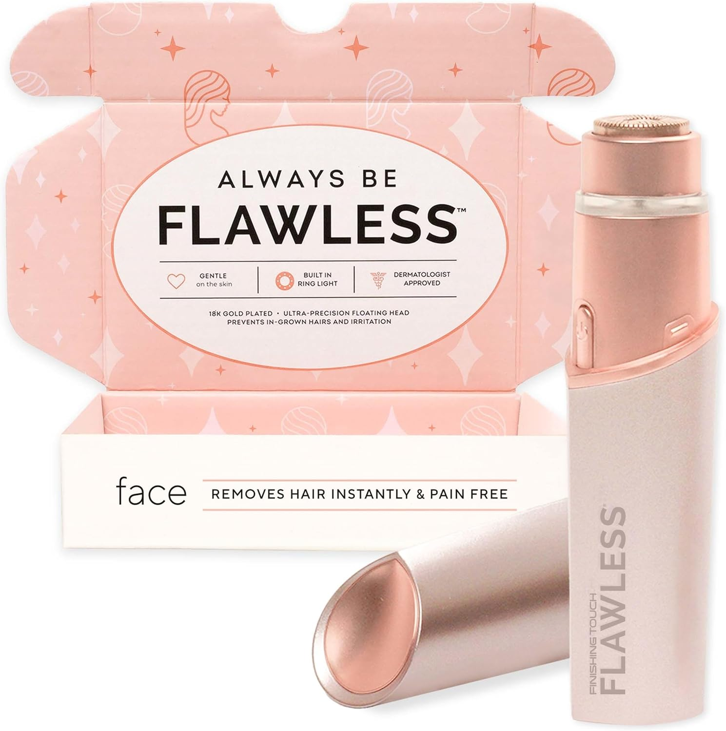 Facial Hair Remover for Women – Rose Gold with LED