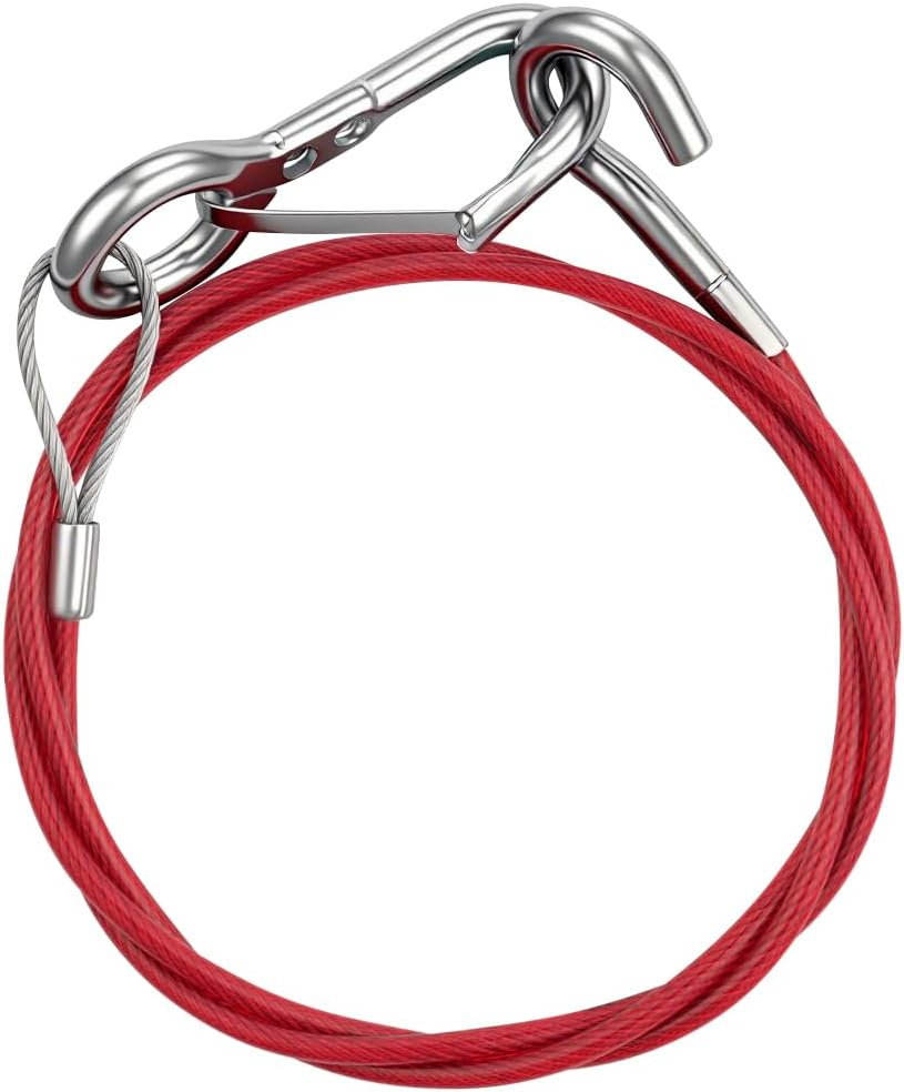 Breakaway Cable, Trailer Caravan Breakaway Break Away Cable, Easy Quick Fit Breakaway Cable Carbine Threaded Hook Towing Caravan Trailer for Breakaway Brake Safety Handbrake (Hook Type)