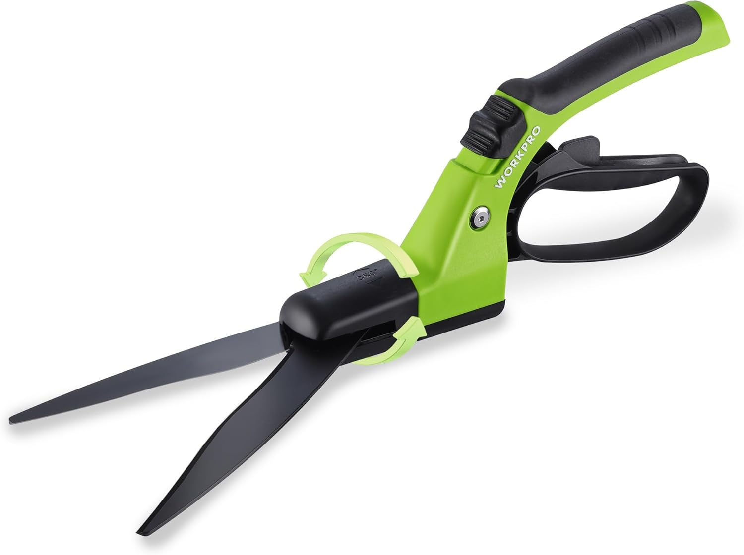 Grass Shears Handheld, Ultra-Sharp Grass Clippers with 360 Degree Swivel Blades, Manual Grass Cutter with TPR Coated Handle, 15 Inch Garden Shears, Gardening Scissors for Precise Lawn Trimming