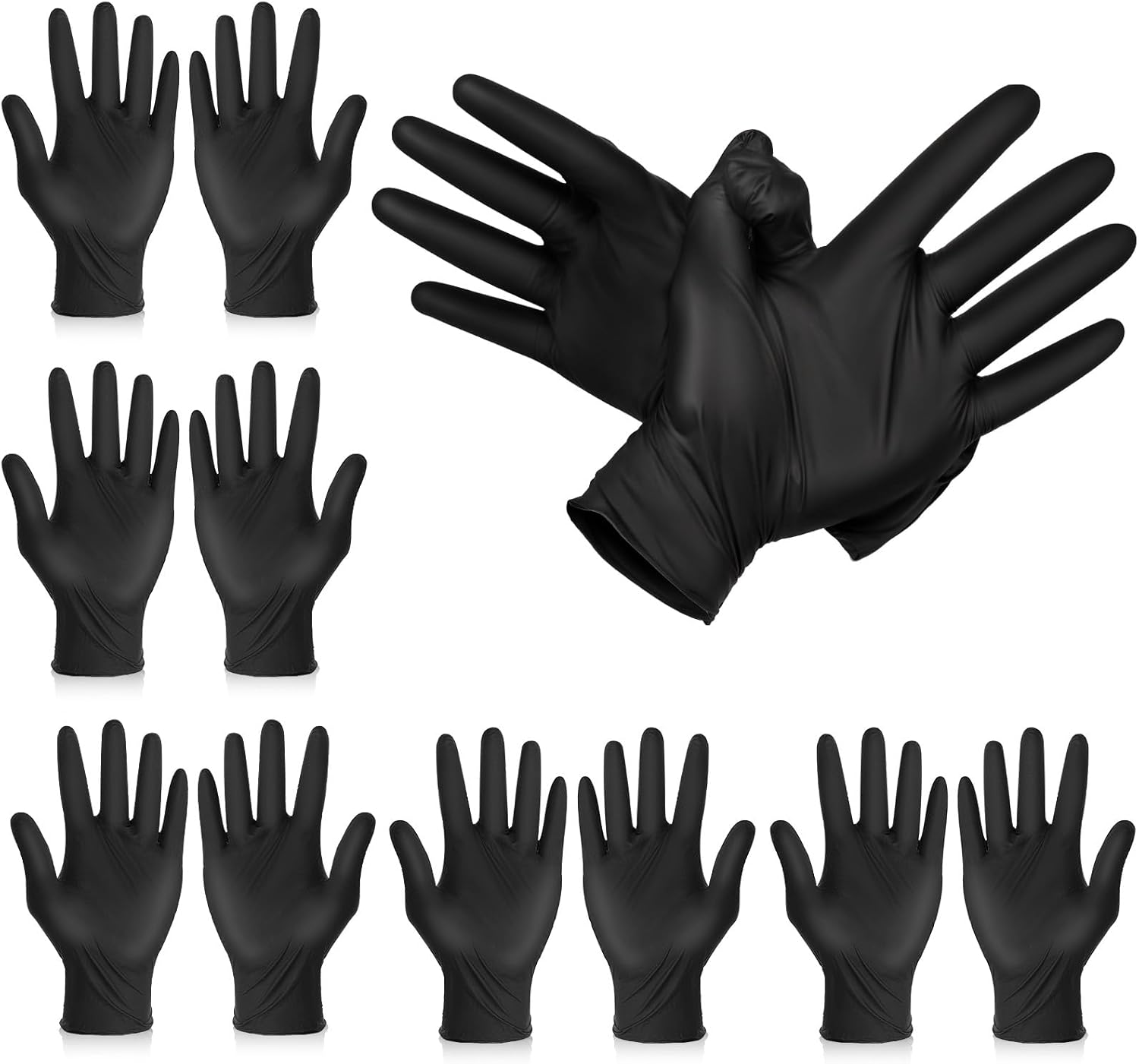 5Pairs Hair Dye Gloves Black Reusable Hair Coloring Gloves Non-slip Bouncy Professional Cleaning Rubber Glove Accessories for Salon Hairs Dyeing(Medium)