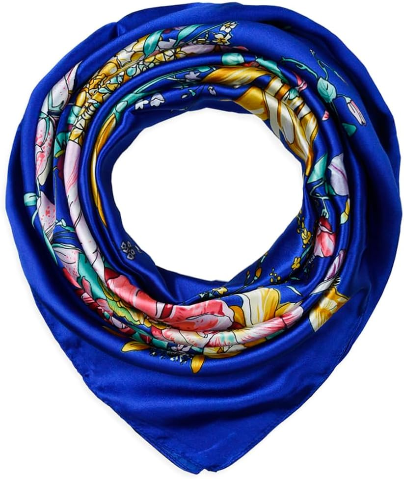 Corciova 35X35 Large Square Satin Hair Scarf for Women – Silk-Feel Head Wrap, Night Protection, Fashion Bandana & Headscarf