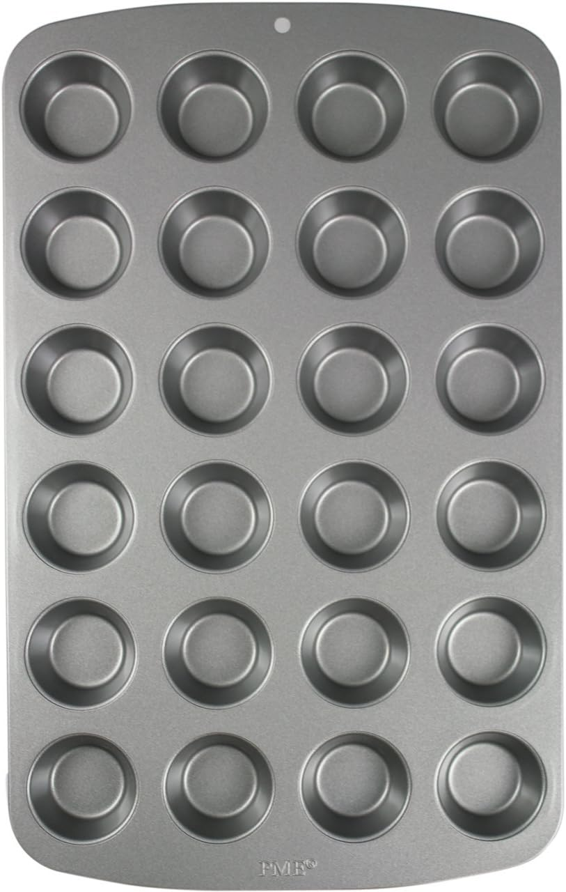 CSB111 Carbon Steel Non-Stick 24 Cup Mini Muffin Pan Grey