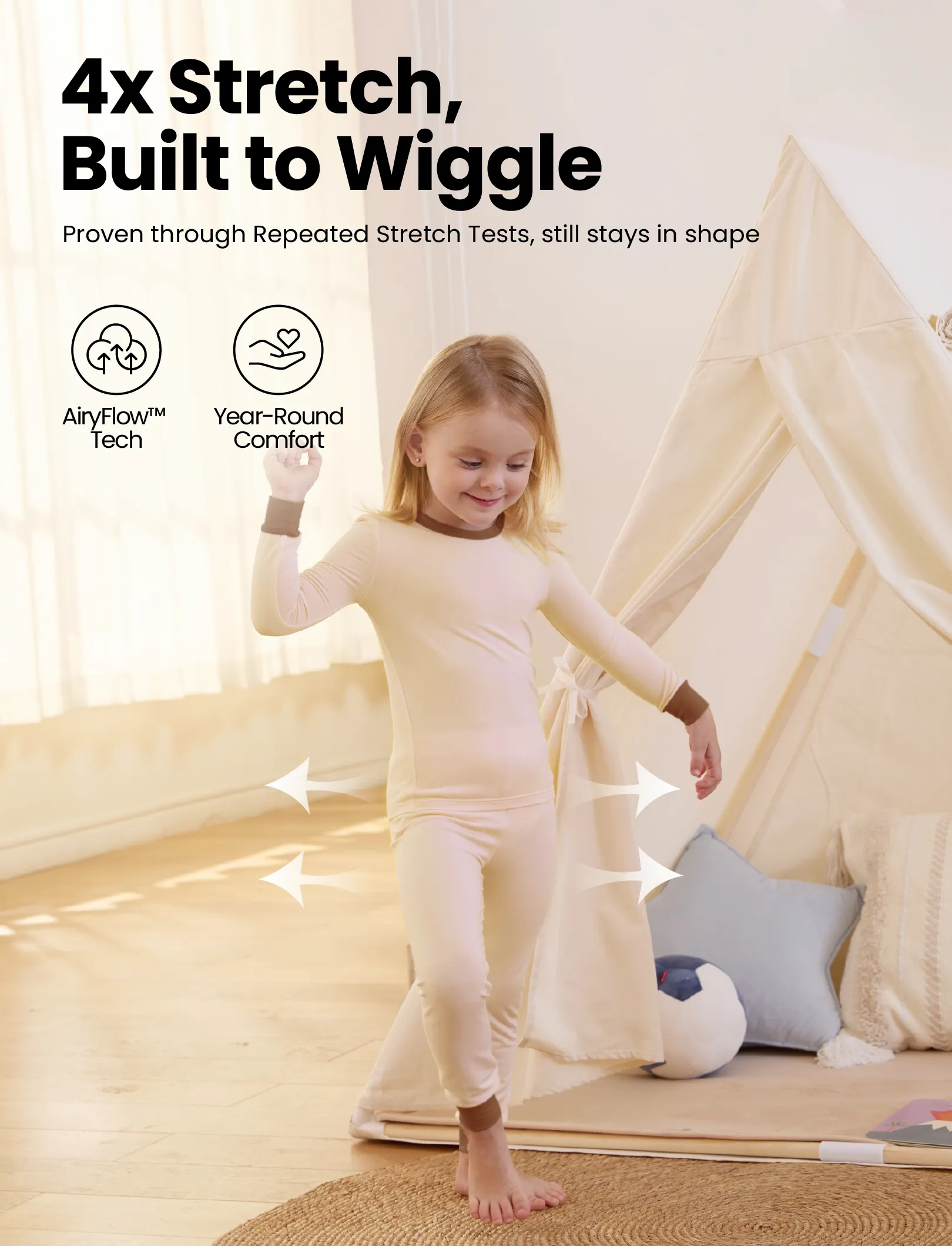 Baby 2-Piece Tencel Modal Pajamas Set for Girls / Boys ( Snug-Fitting ) Apricot